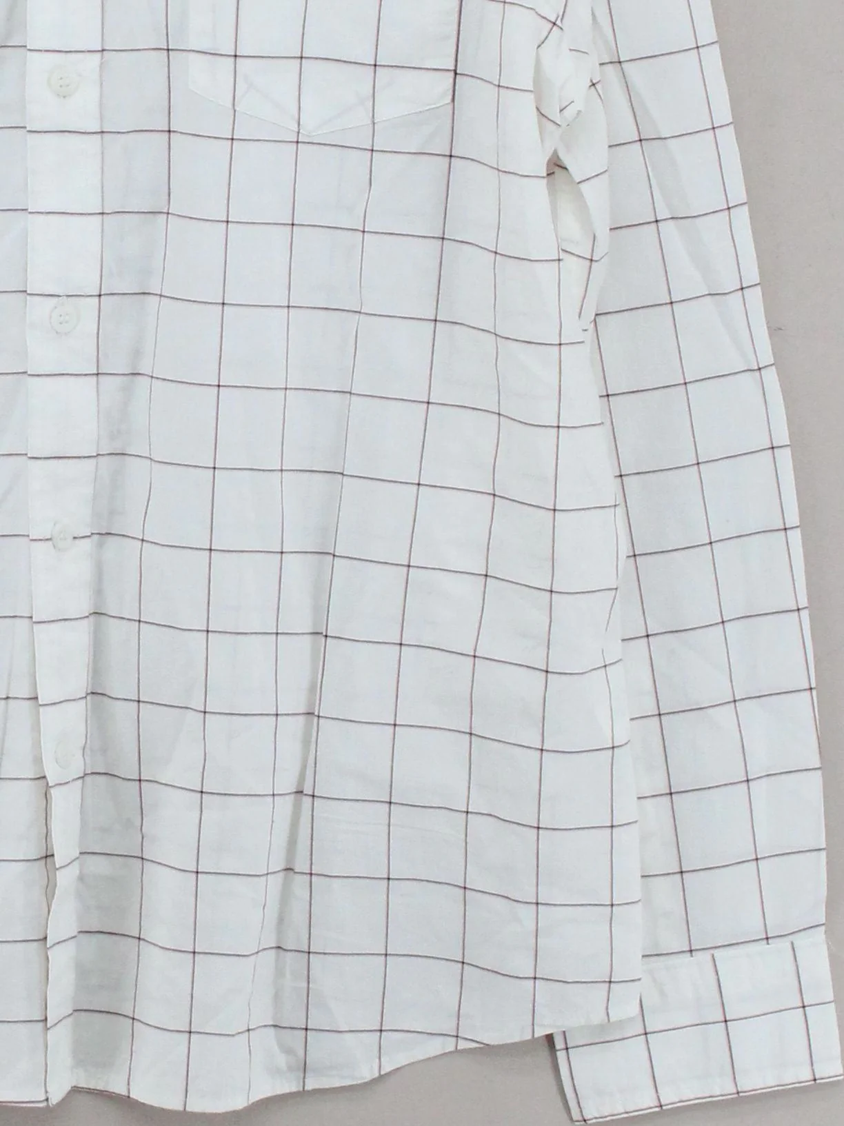 Banana Republic Men's Shirt XL White Checkered 100% Cotton Basic - Image 4