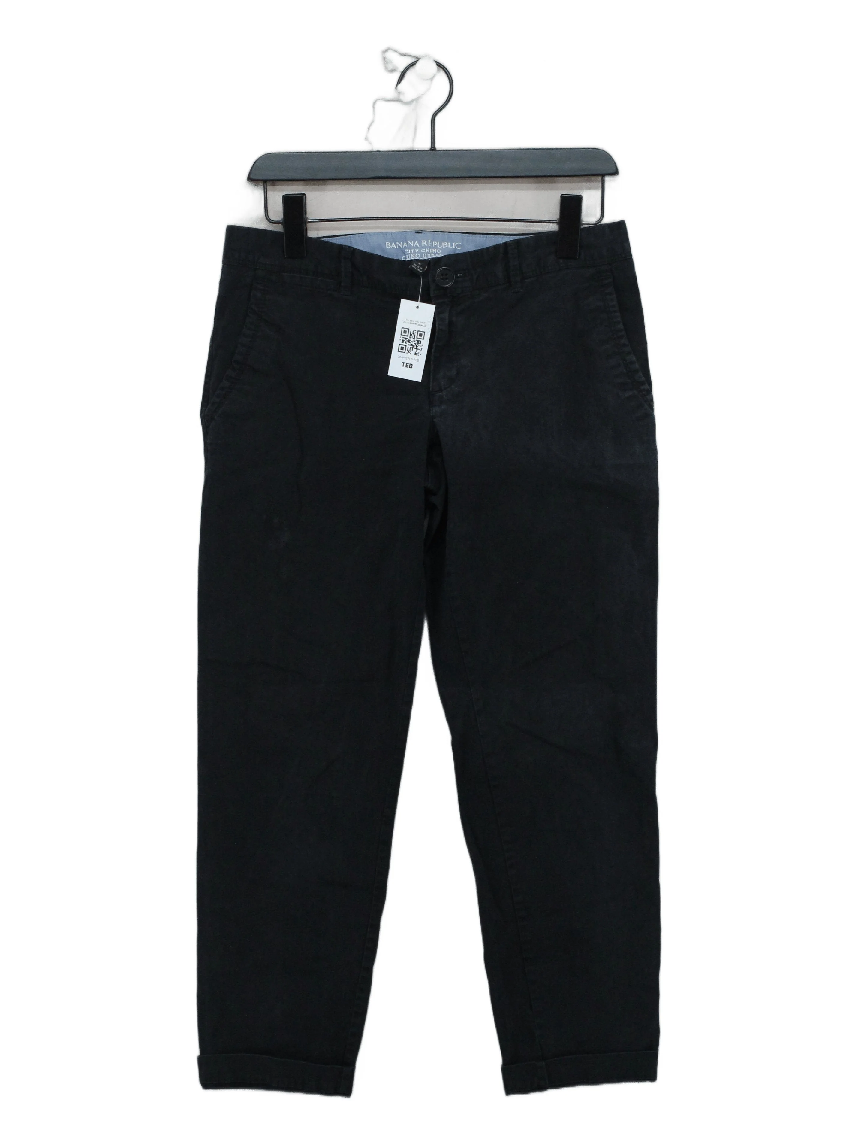 Banana Republic Men's Trousers XL Black Cotton with Spandex Tapered Chino