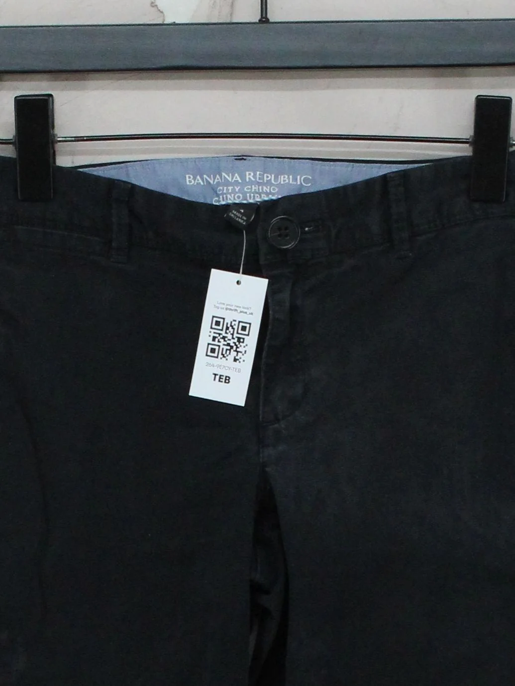 Banana Republic Men's Trousers XL Black Cotton with Spandex Tapered Chino - Image 3