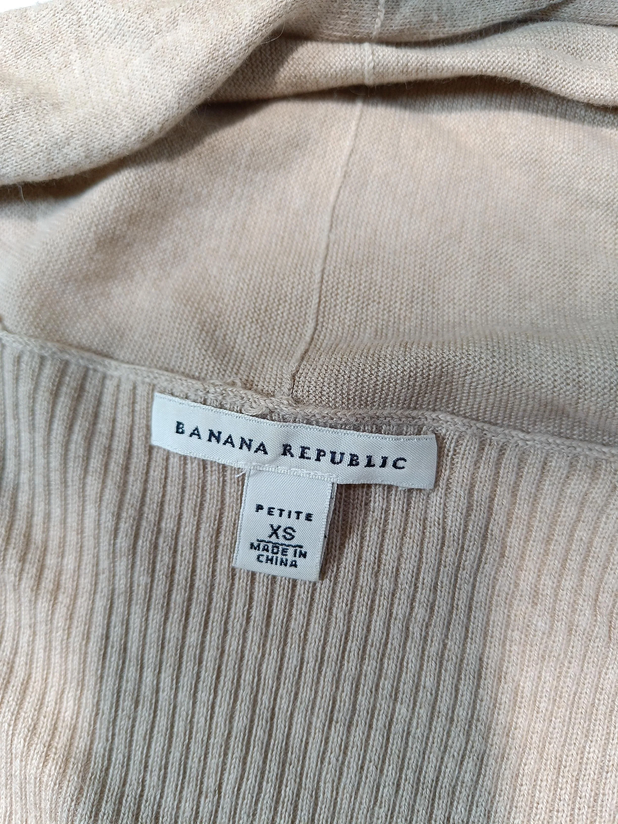 Banana Republic Women's Cardigan XS Tan Cotton with Cashmere V-Neck Cardigan - Image 5