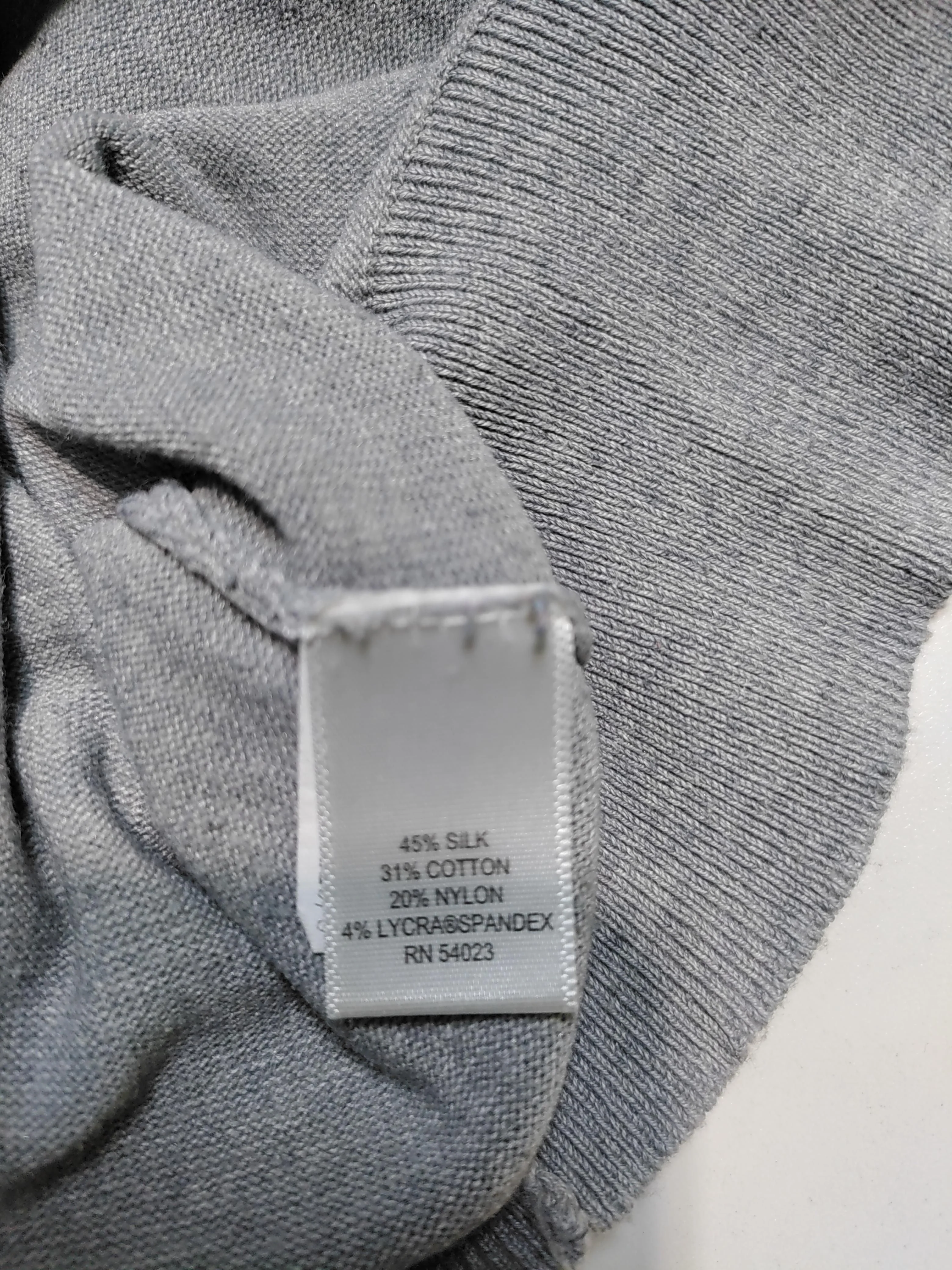 Banana Republic Women's Jumper M Grey Silk with Cotton, Nylon, Spandex Pullover - Image 7