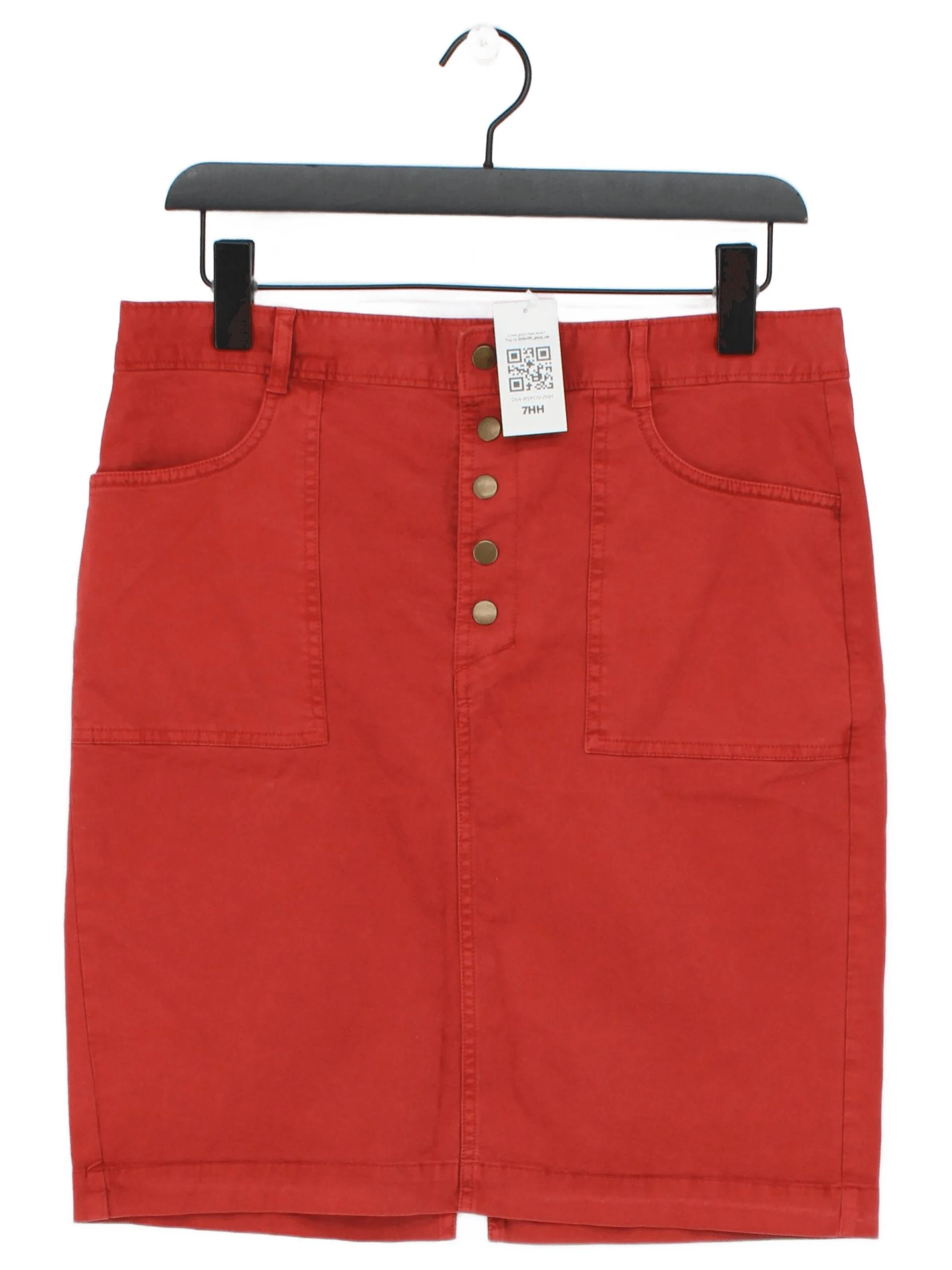 Banana Republic Women's Mini Skirt UK 12 Red Cotton with Elastane Short Mini