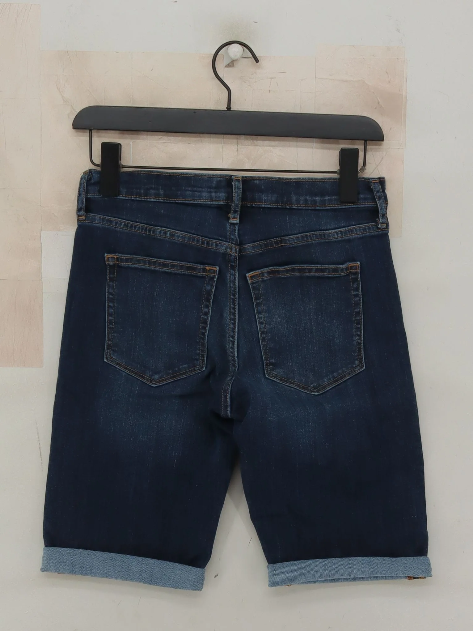 Banana Republic Women's Shorts UK 4 Blue Cotton with Polyester, Spandex Cut-Off - Image 2