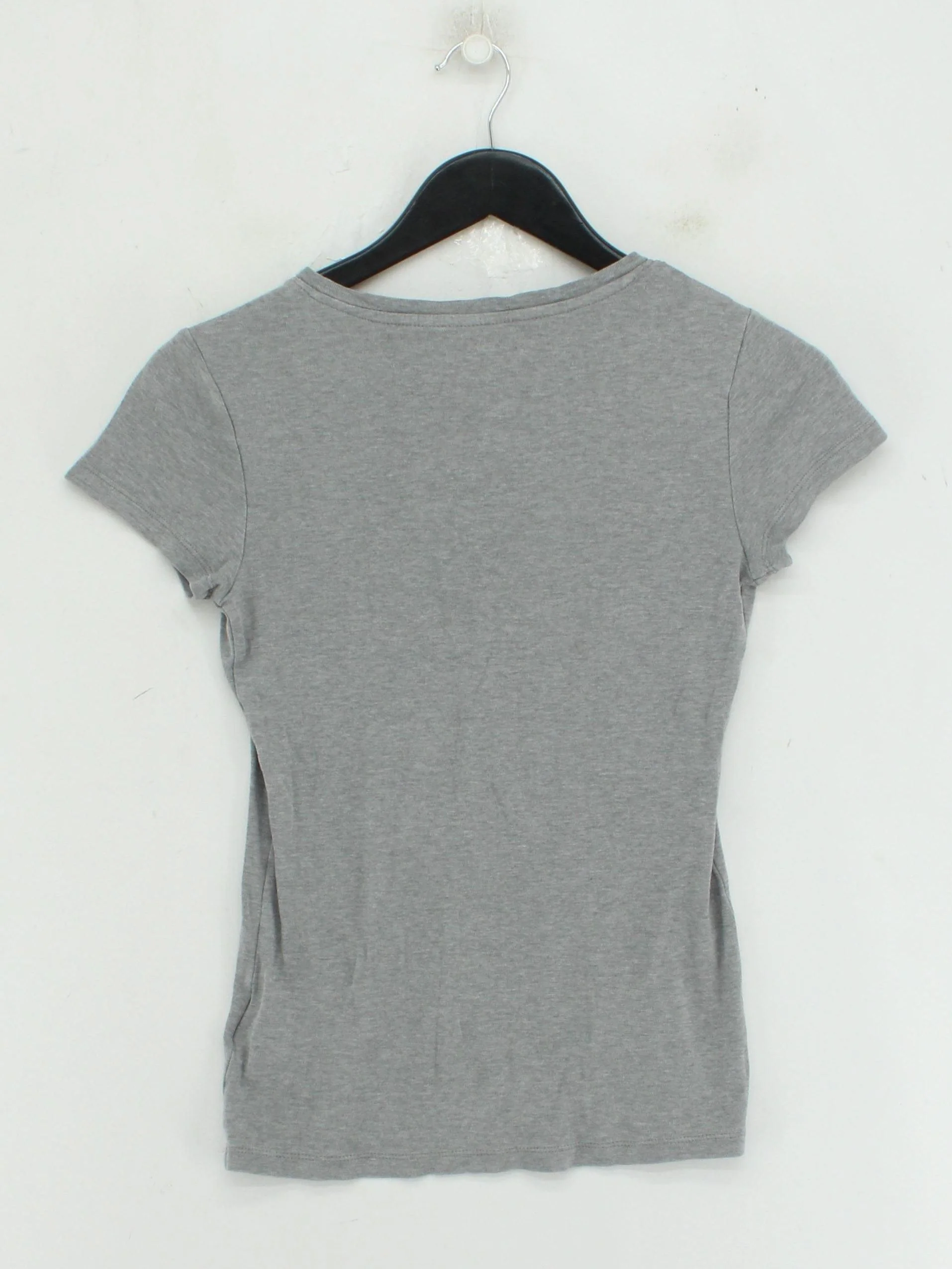 Banana Republic Women's T-Shirt S Grey 100% Cotton Short Sleeve V-Neck Basic - Image 2
