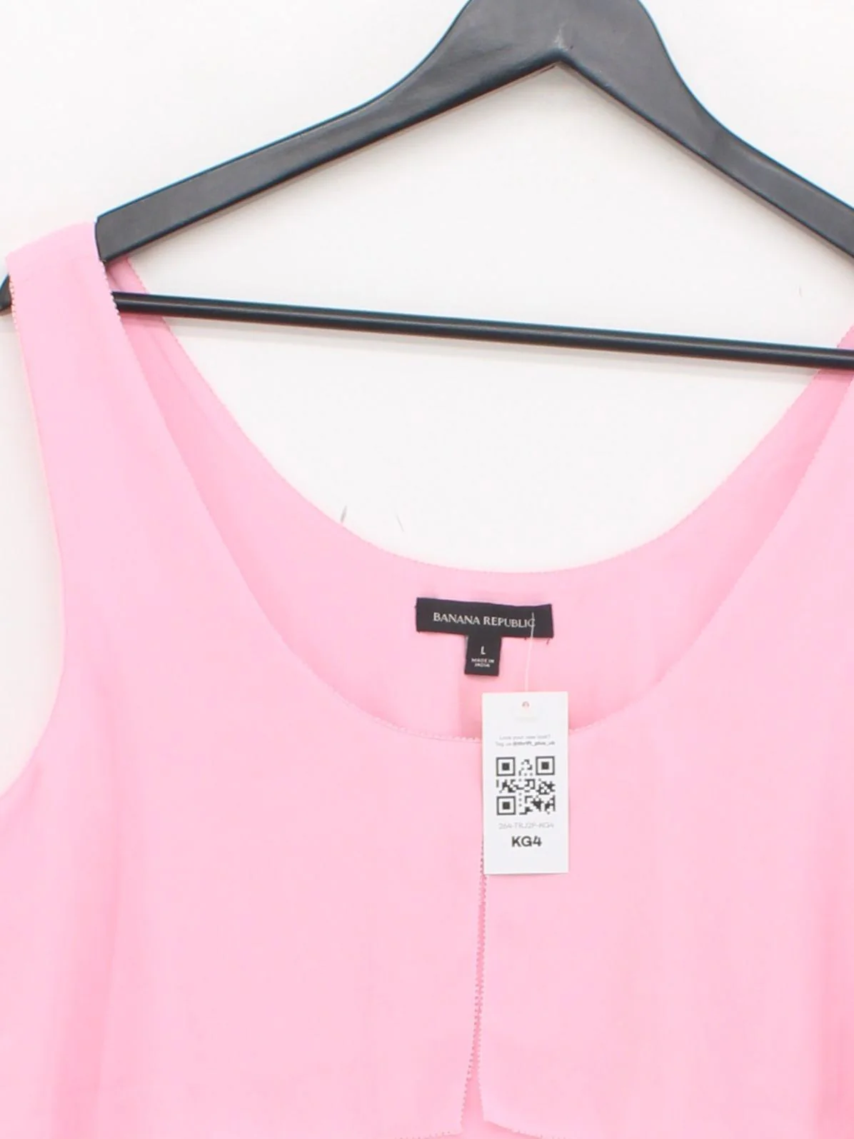 Banana Republic Women's Top L Pink 100% Polyester Sleeveless Round Neck Basic - Image 3