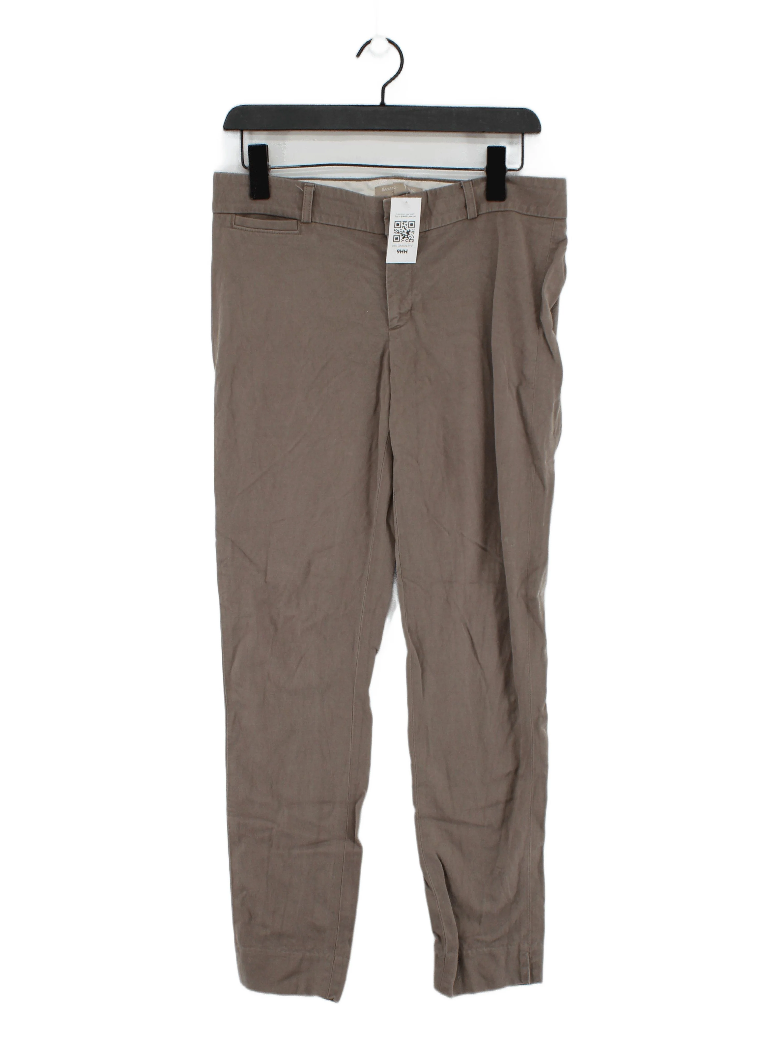 Banana Republic Women's Trousers UK 12 Brown Viscose with Cotton, Elastane Chino