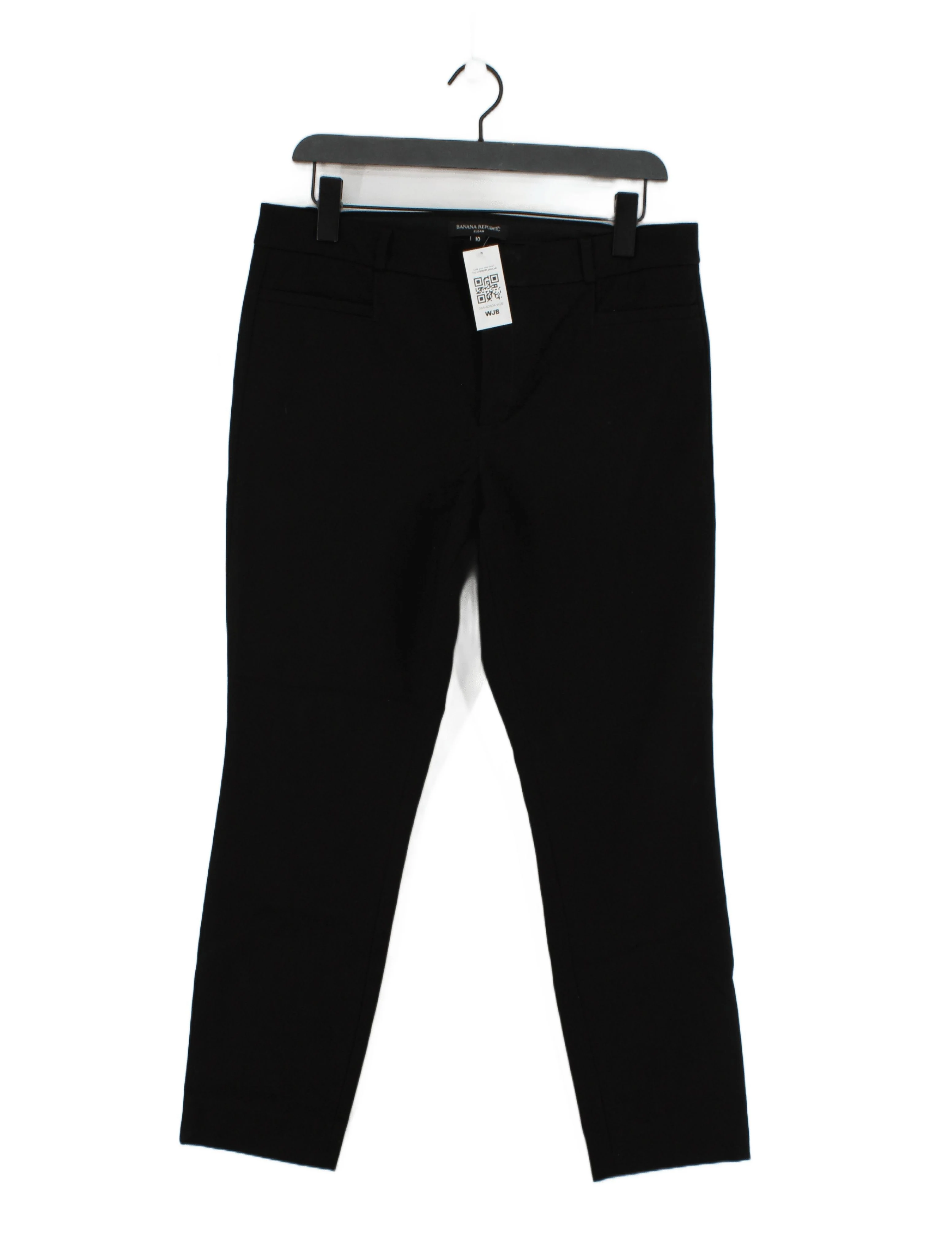 Banana Republic Women's Trousers UK 14 Black Cotton with Viscose, Elastane Chino