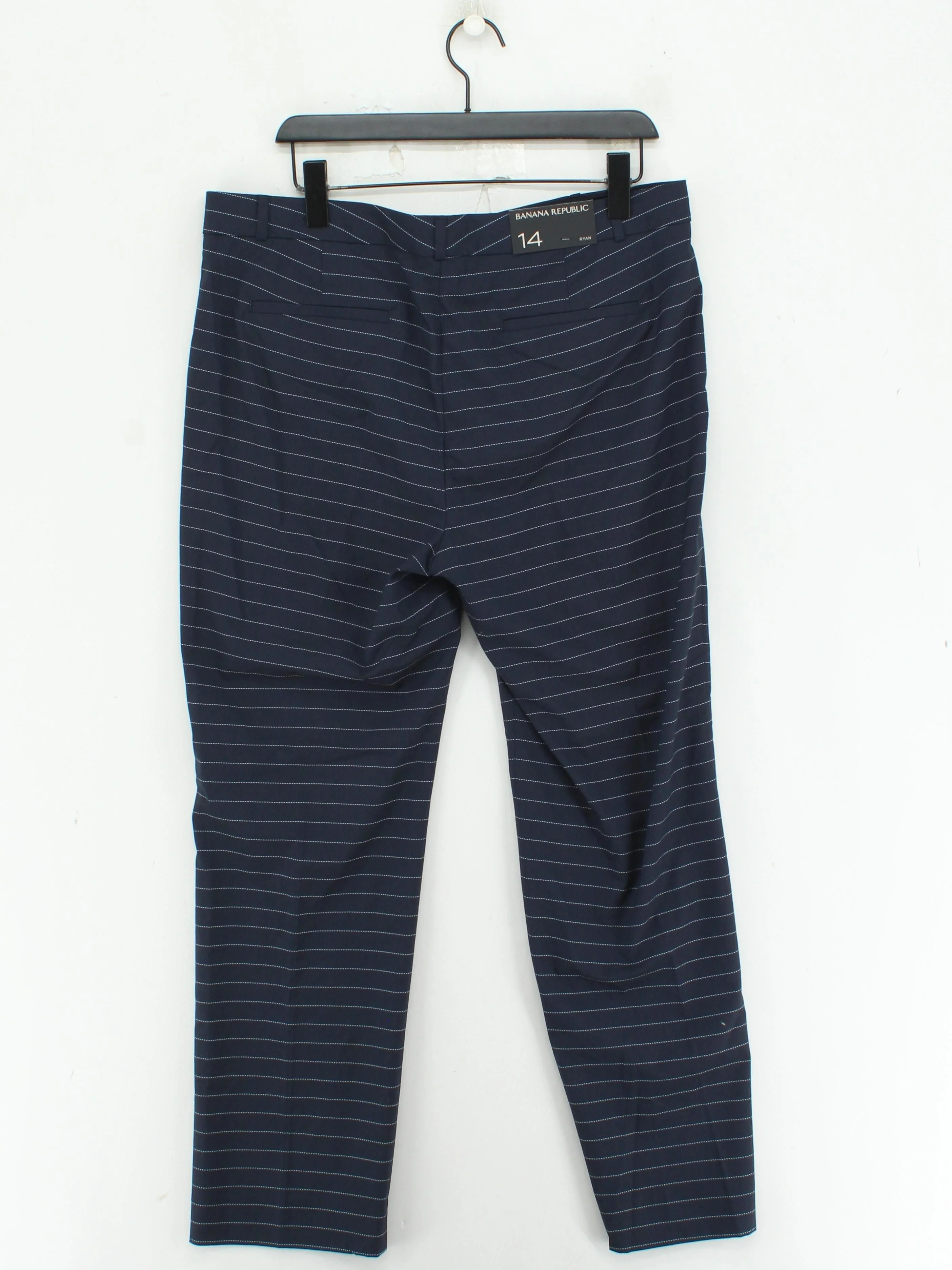 Banana Republic Women's Trousers UK 18 Blue Polyester - Image 2