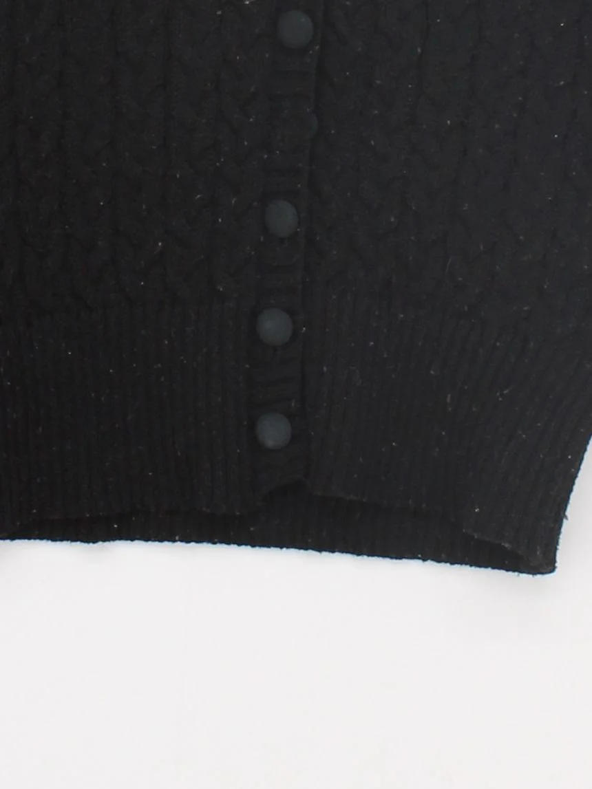 Banned Women's Cardigan S Black 100% Polyester Collared Cardigan - Image 4