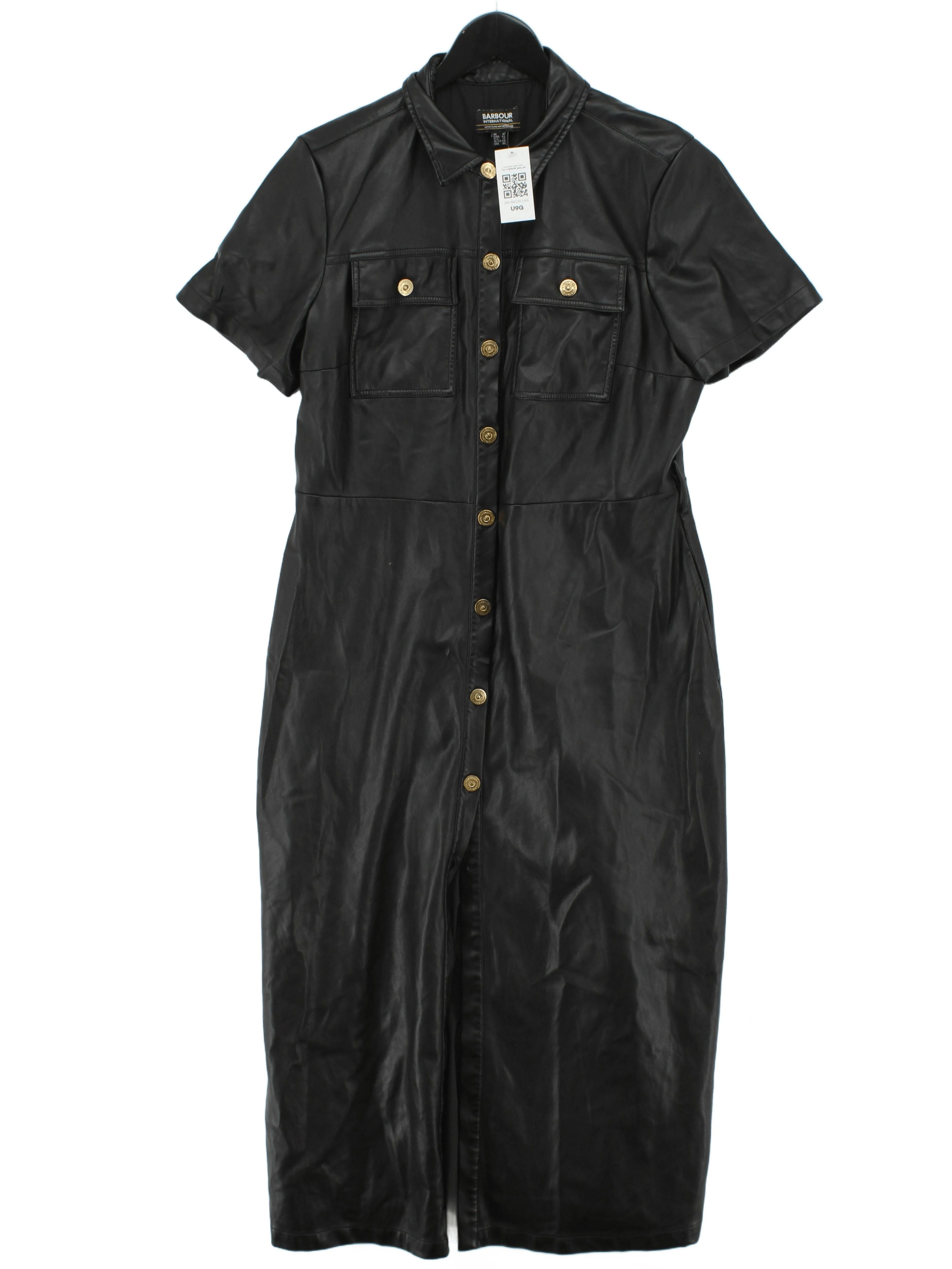 Barbour Shirt Midi Dress UK16 in Black