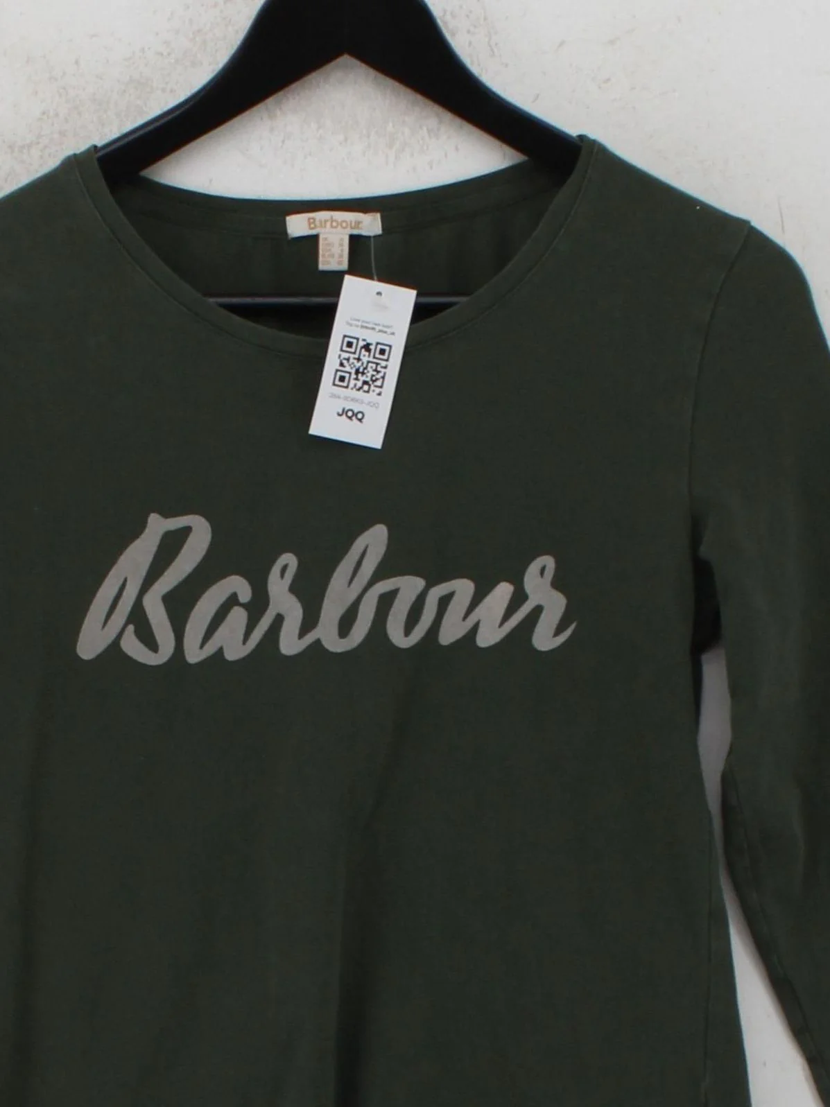 Barbour Women's T-Shirt UK 10 Green Cotton with Elastane Basic - Image 3