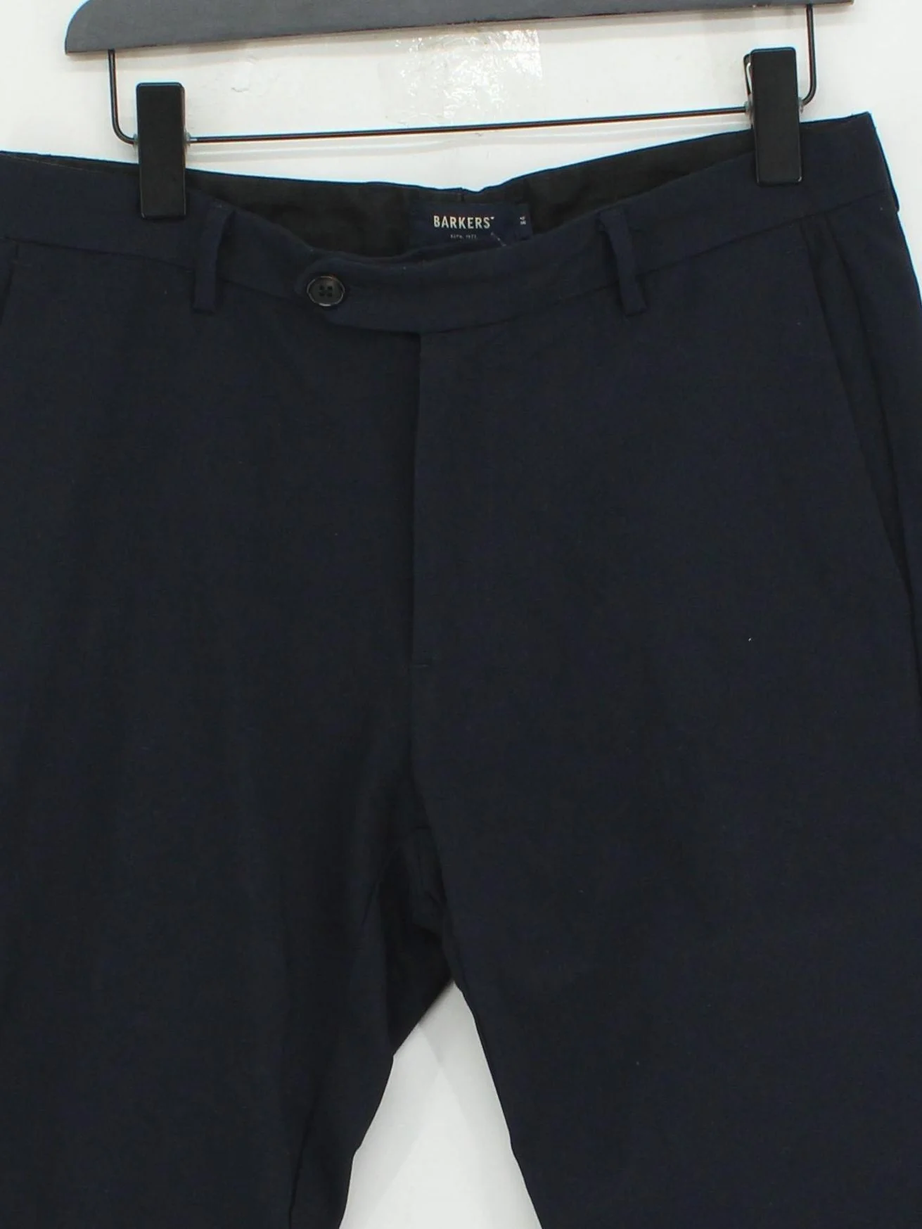 Barkers Men's Trousers W 33 in Blue Cotton with Polyester, Elastane Chino - Image 3