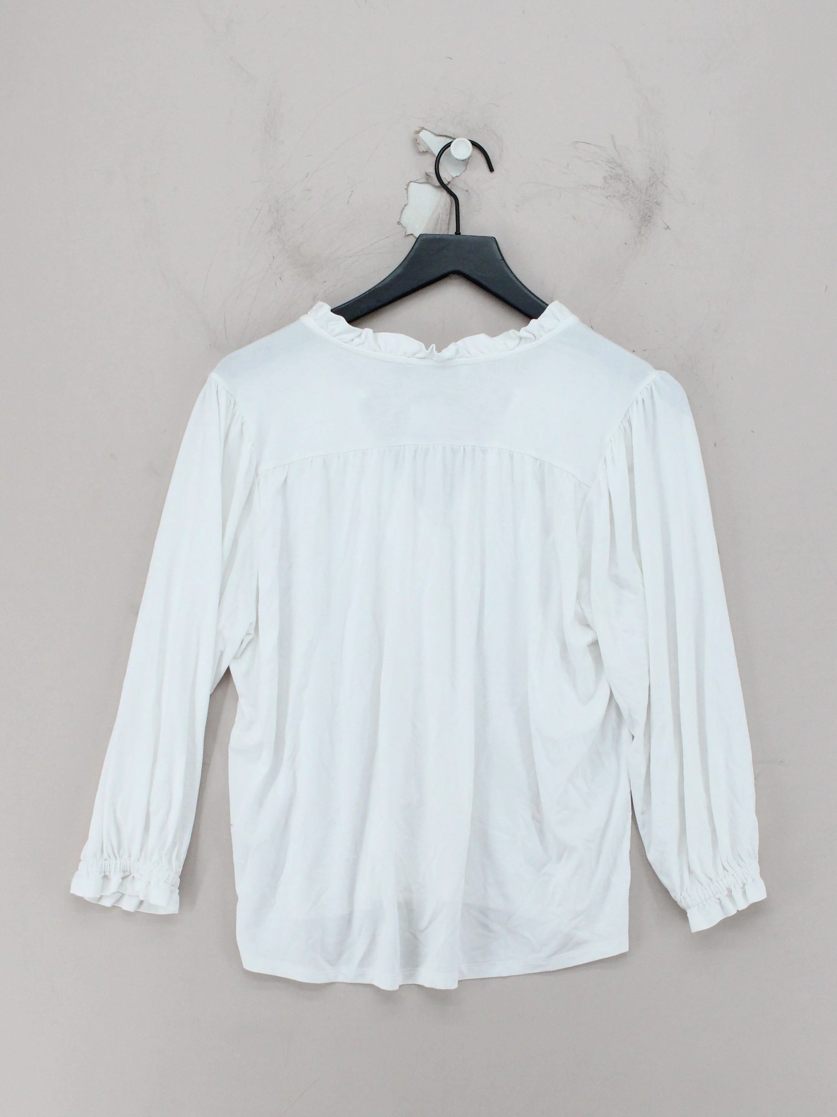 Baukjen Women's Blouse UK 14 White 100% Other 3/4 Sleeve V-Neck Basic - Image 2