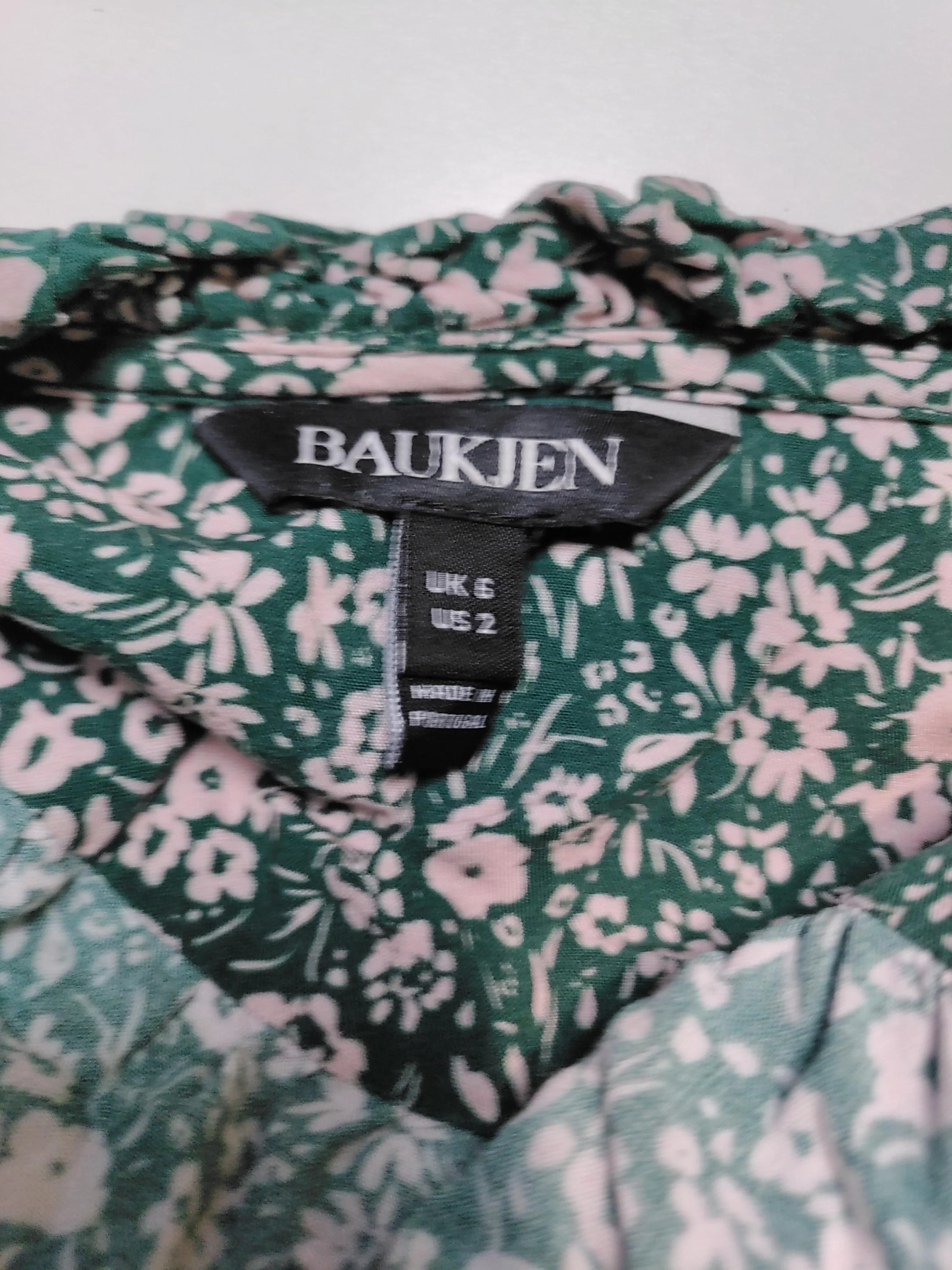 Baukjen Women's Blouse UK 6 Green 100% Viscose Basic - Image 5