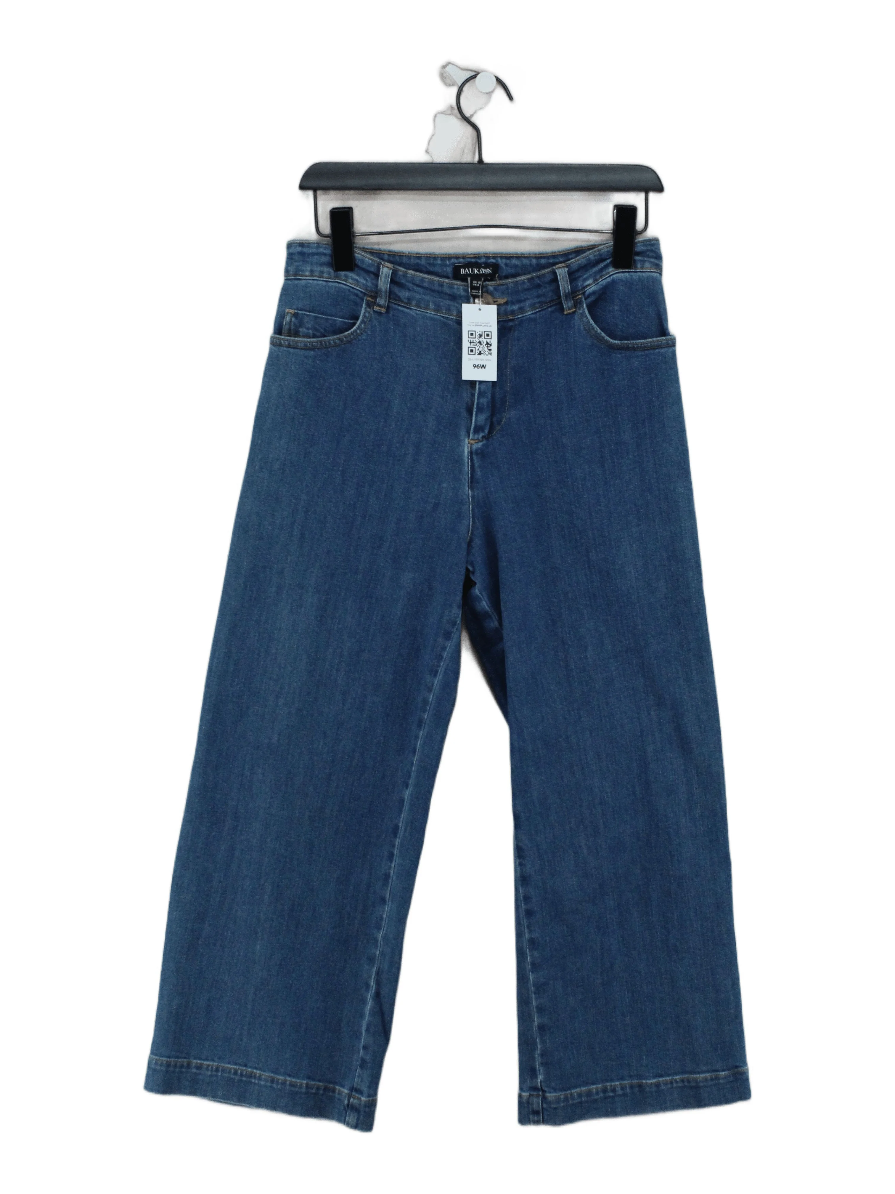 Baukjen Women's Jeans UK 10 Blue Cotton with Elastane Wide-Leg