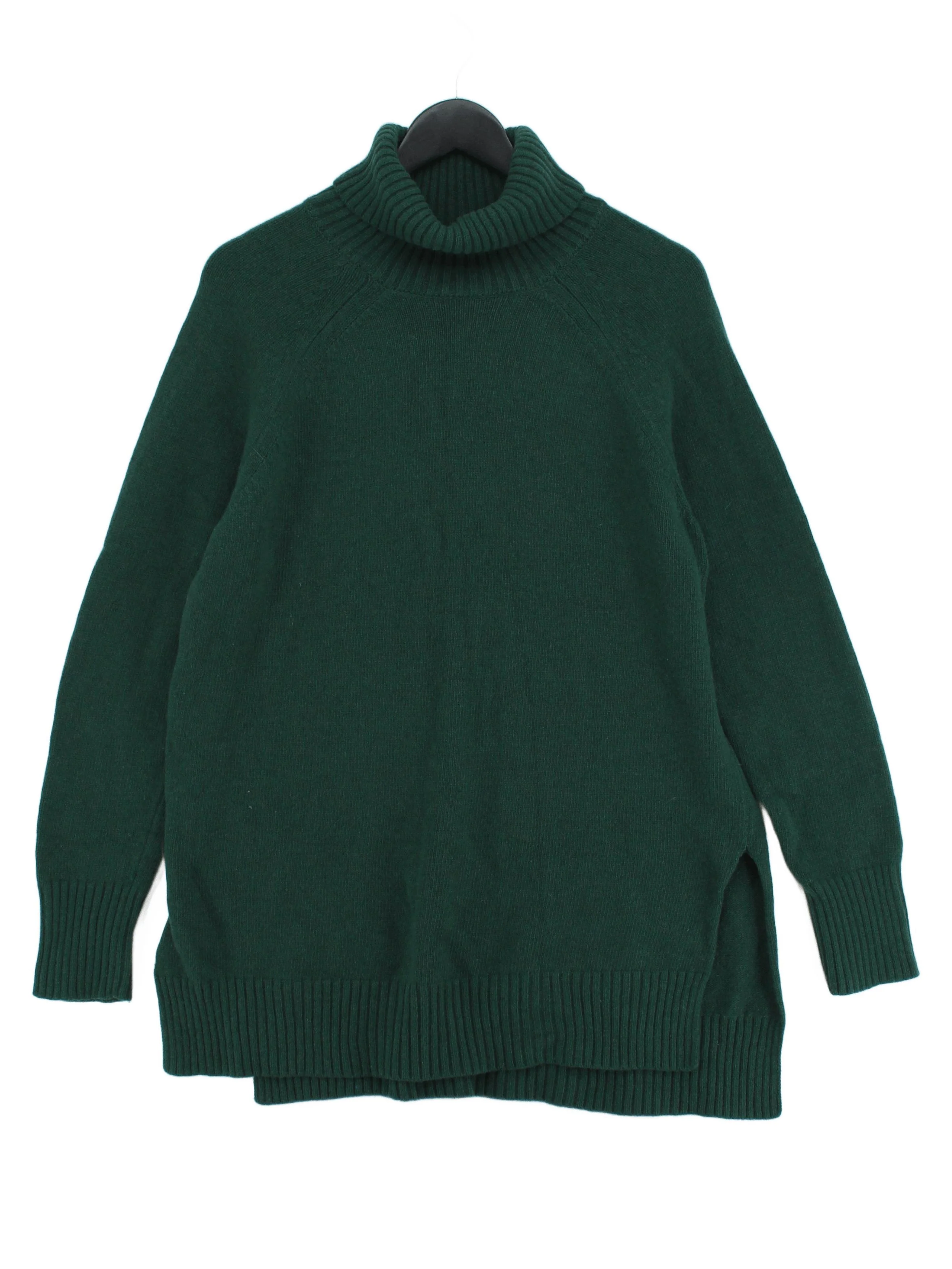 Baukjen Women's Jumper UK 14 Green Wool with Polyamide Roll Neck Pullover