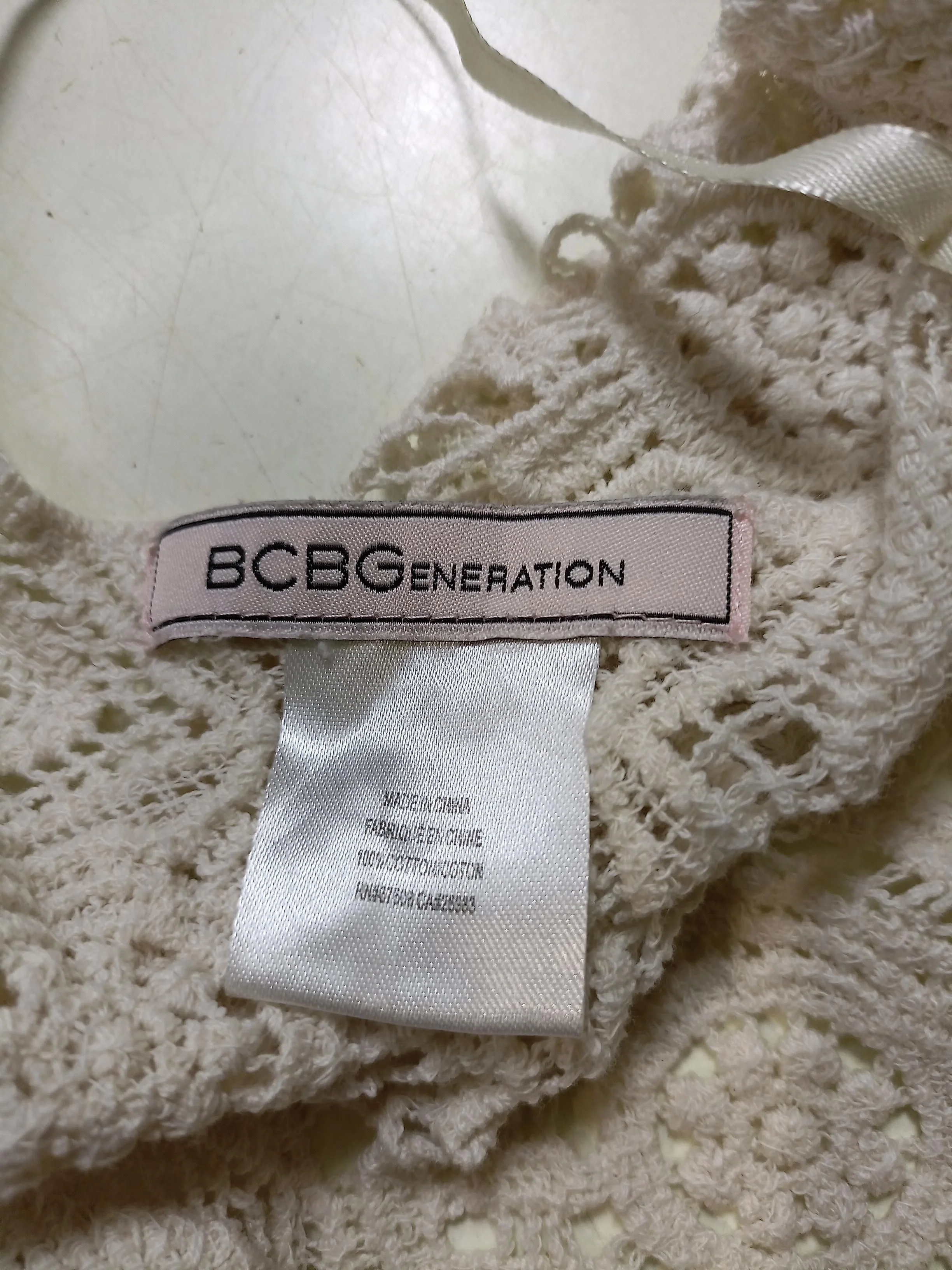Bcbgeneration Women's Jumper M Cream 100% Cotton V-Neck Vest - Image 6