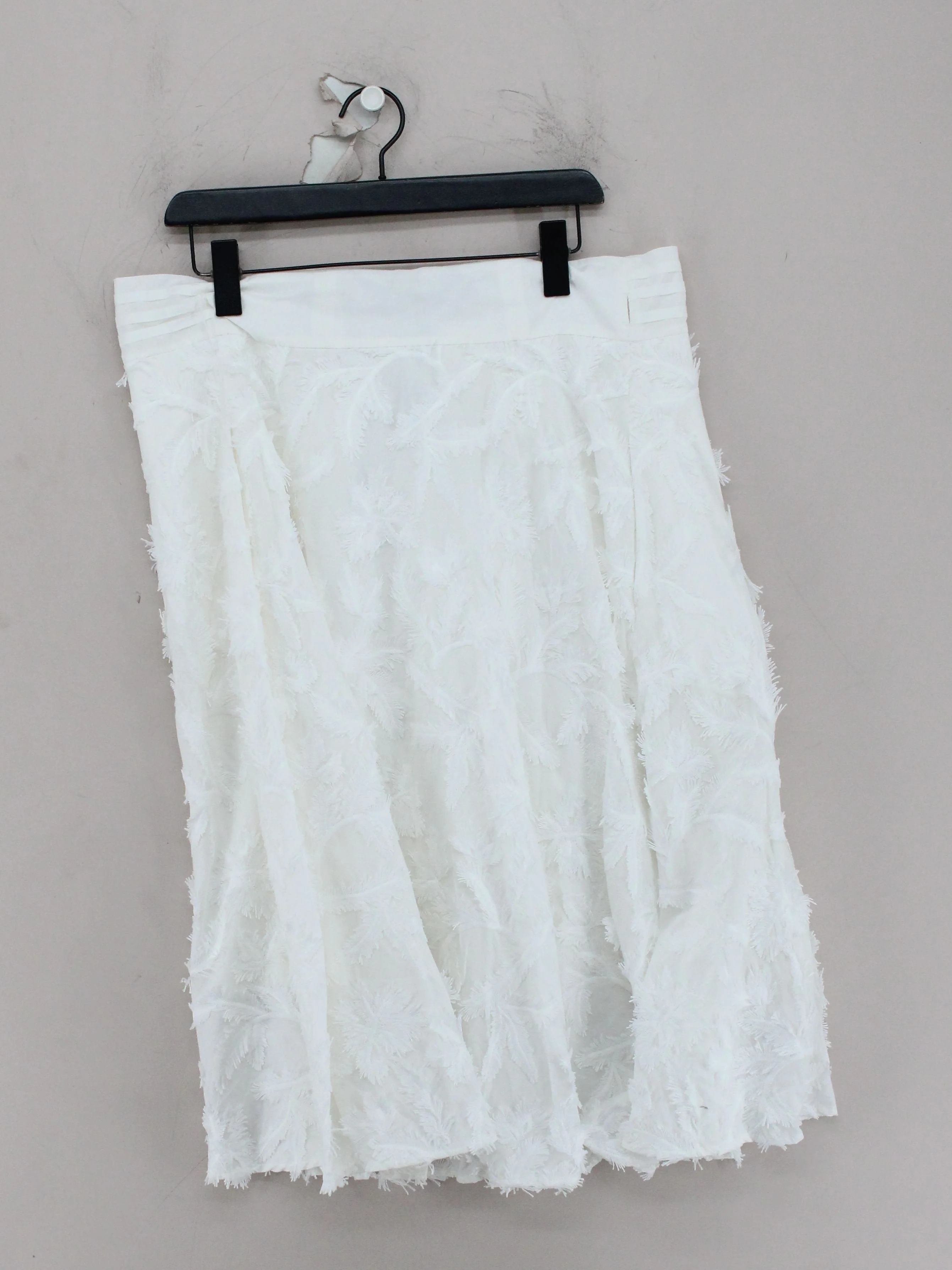 BCBGMAXAZRIA Women's Midi Skirt XS White Cotton with Polyester, Spandex A-Line - Image 2