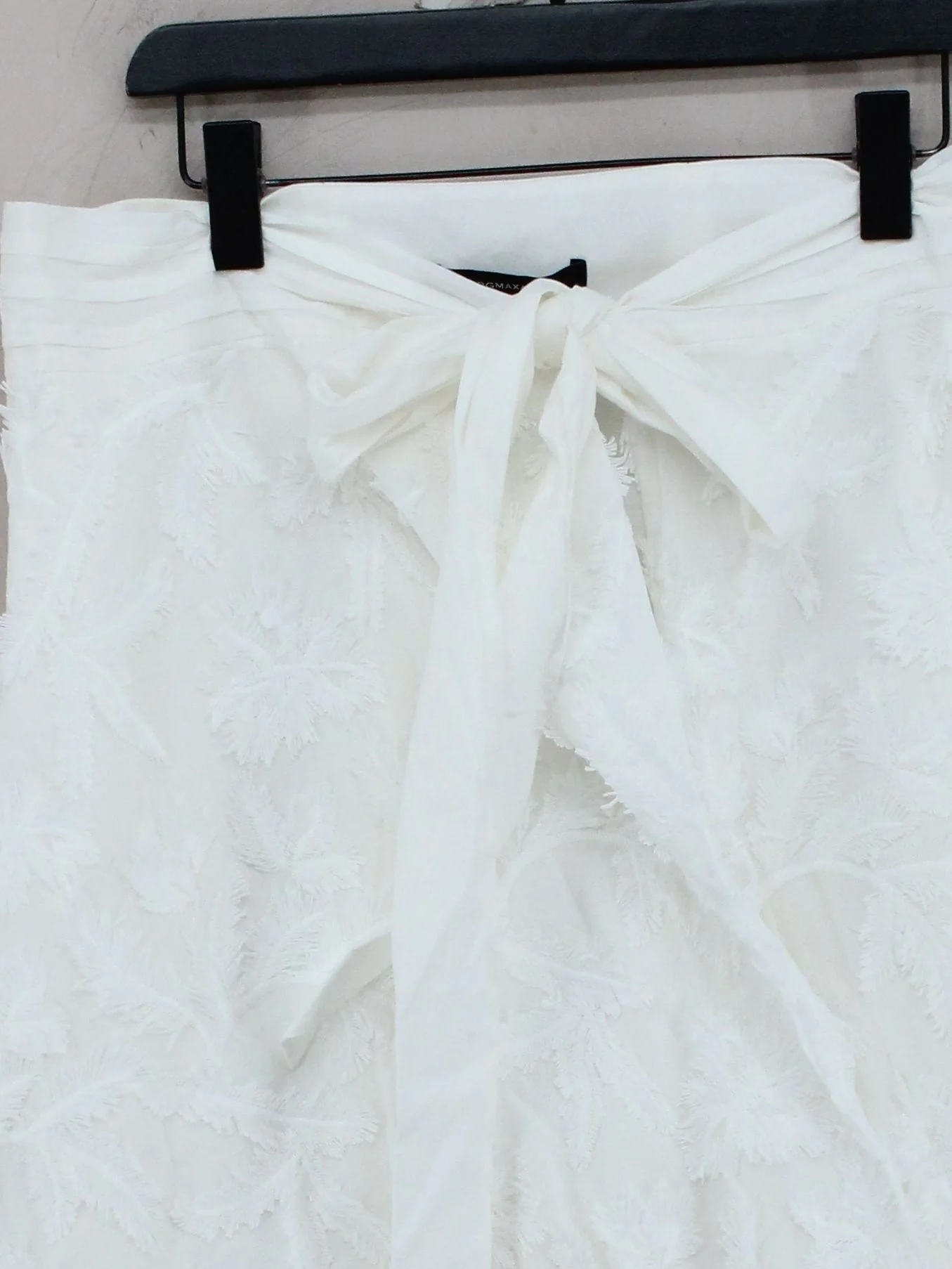 BCBGMAXAZRIA Women's Midi Skirt XS White Cotton with Polyester, Spandex A-Line - Image 3