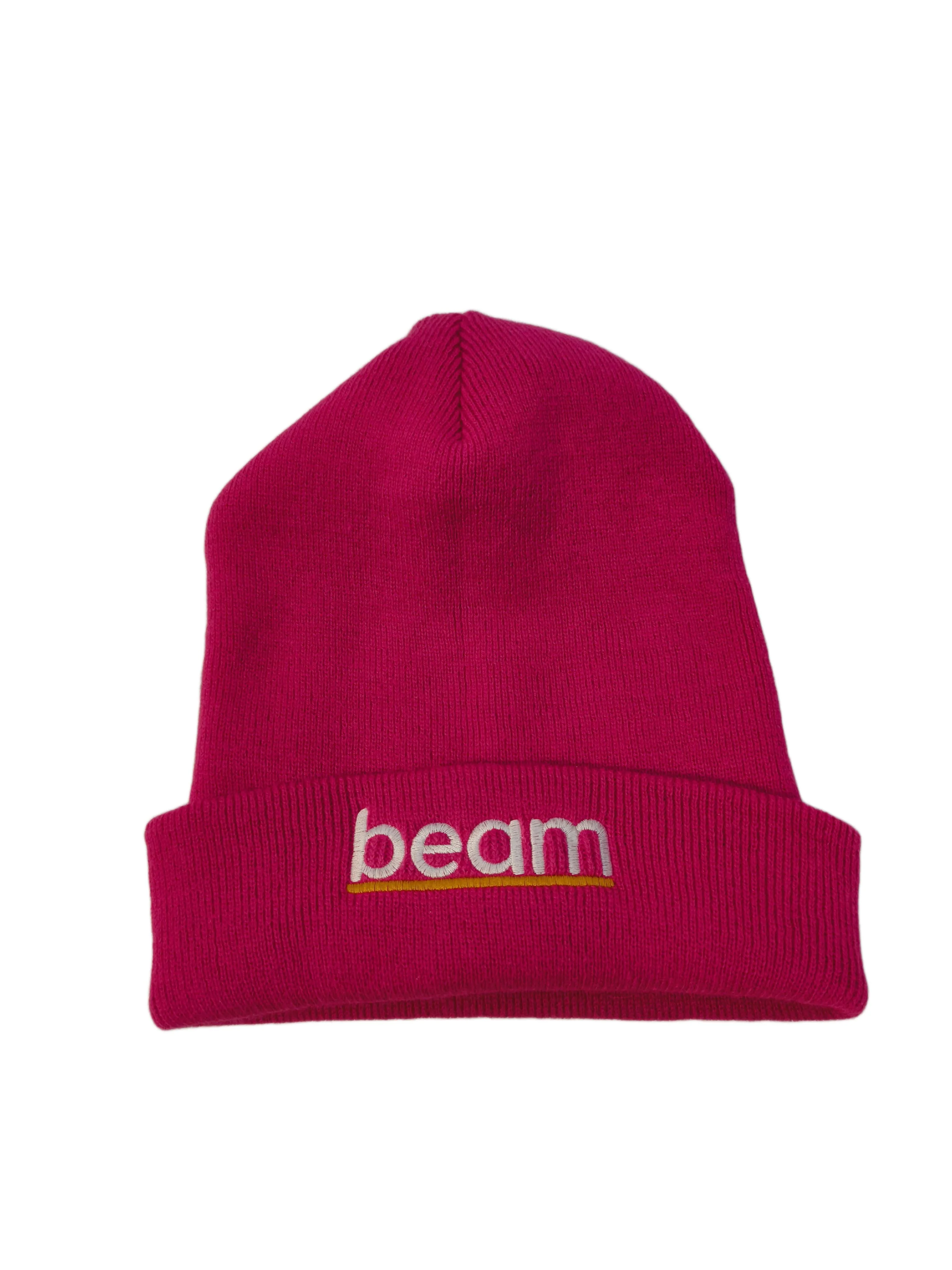 Beams Men's Hat Pink 100% Acrylic Beanie