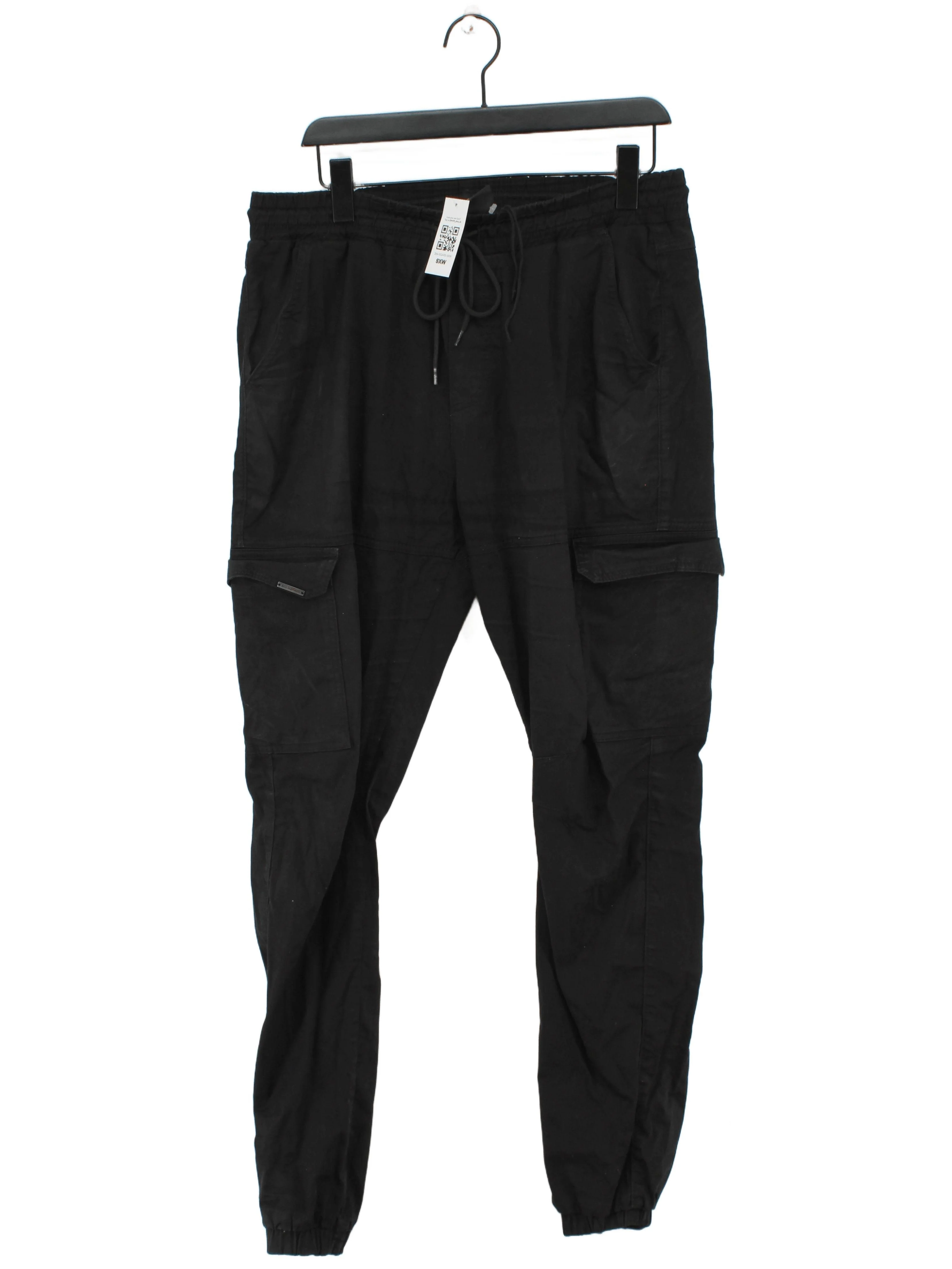 Bee Inspired Men's Sports Bottoms W 36 in Black Cotton with Elastane Sweatpants