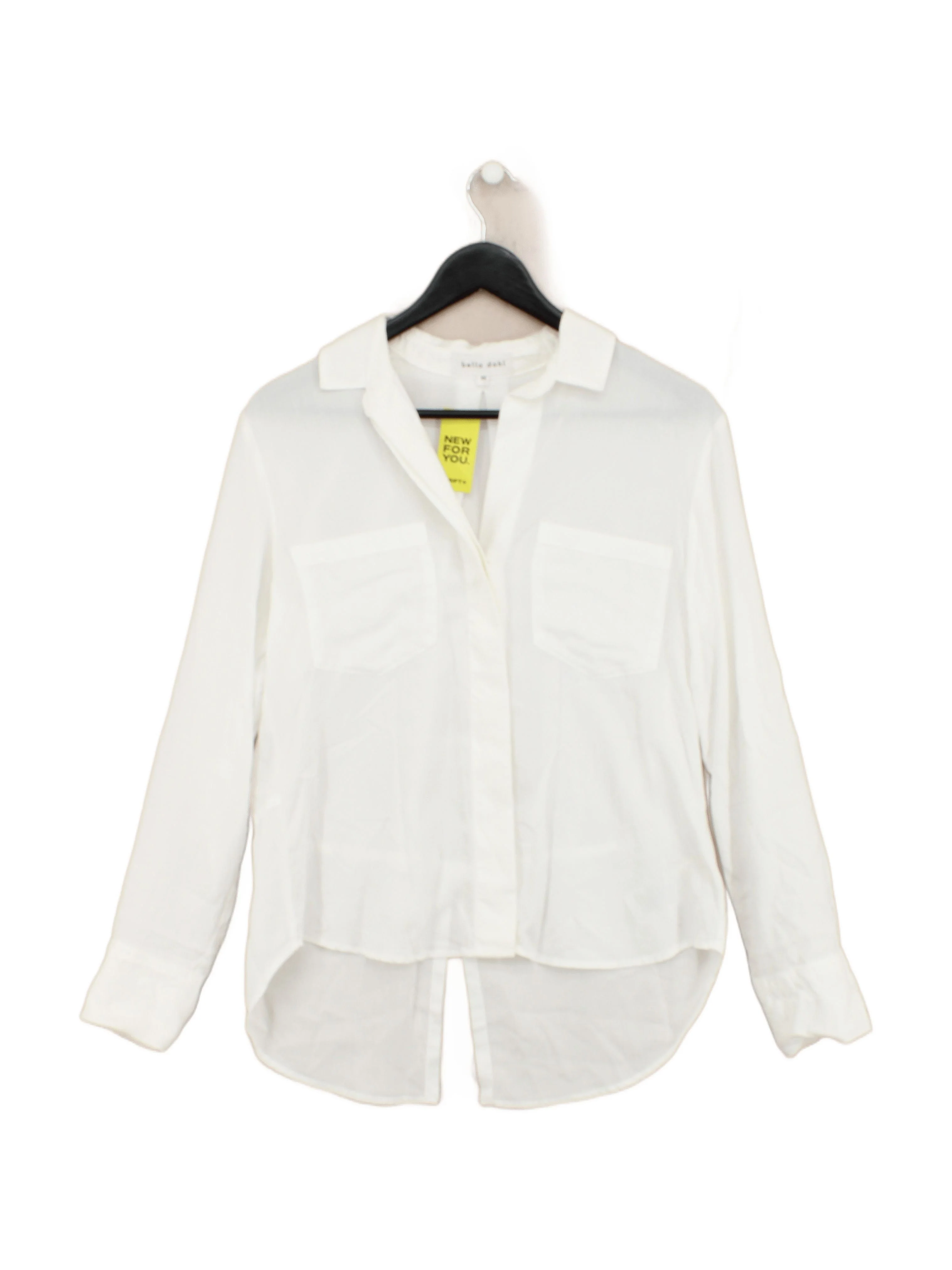 Bella Dahl Women's Shirt XS White 100% Lyocell Modal Long Sleeve Collared Basic