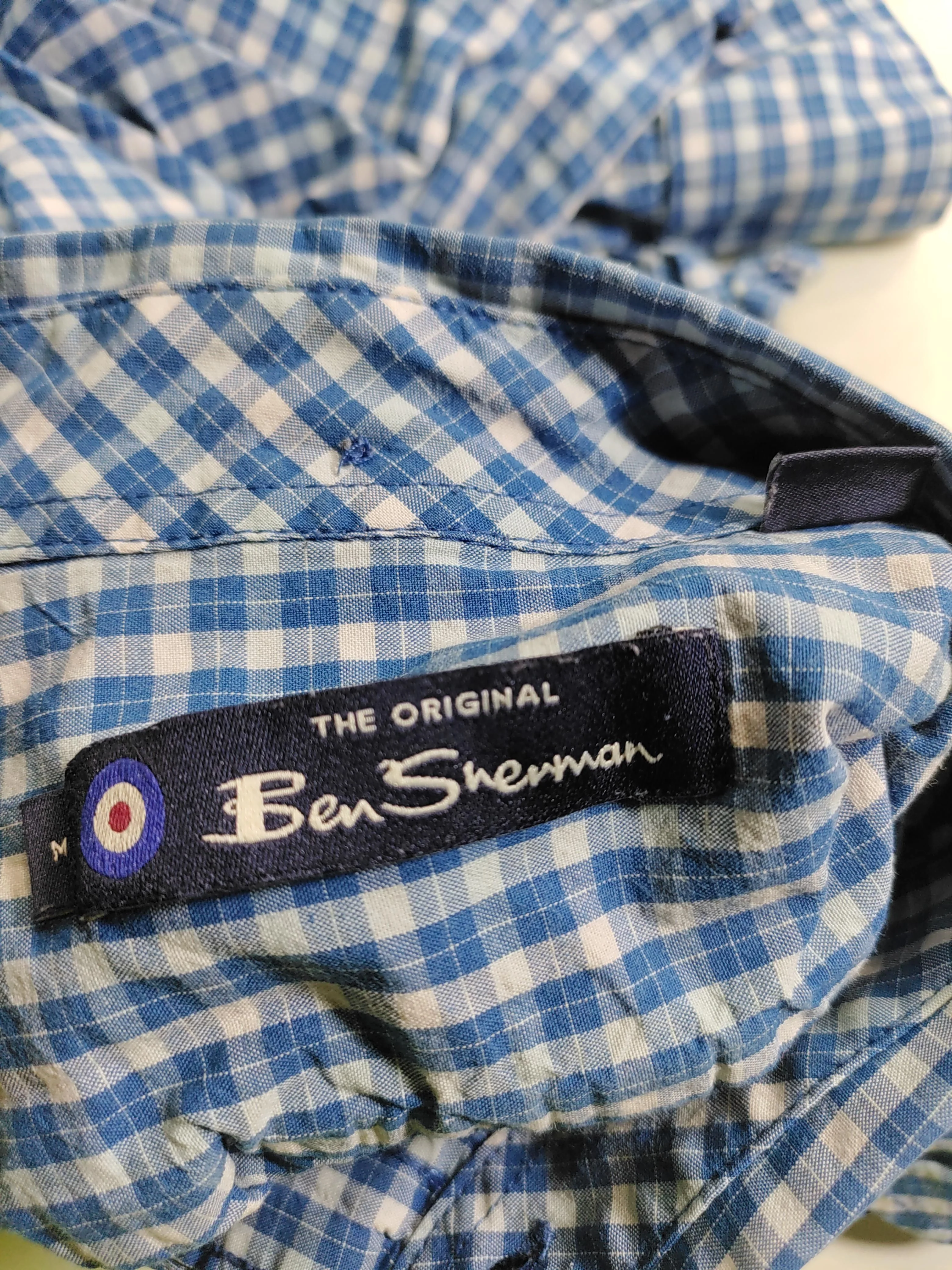Ben Sherman Men's Shirt M Blue Checkered 100% Cotton Basic - Image 5