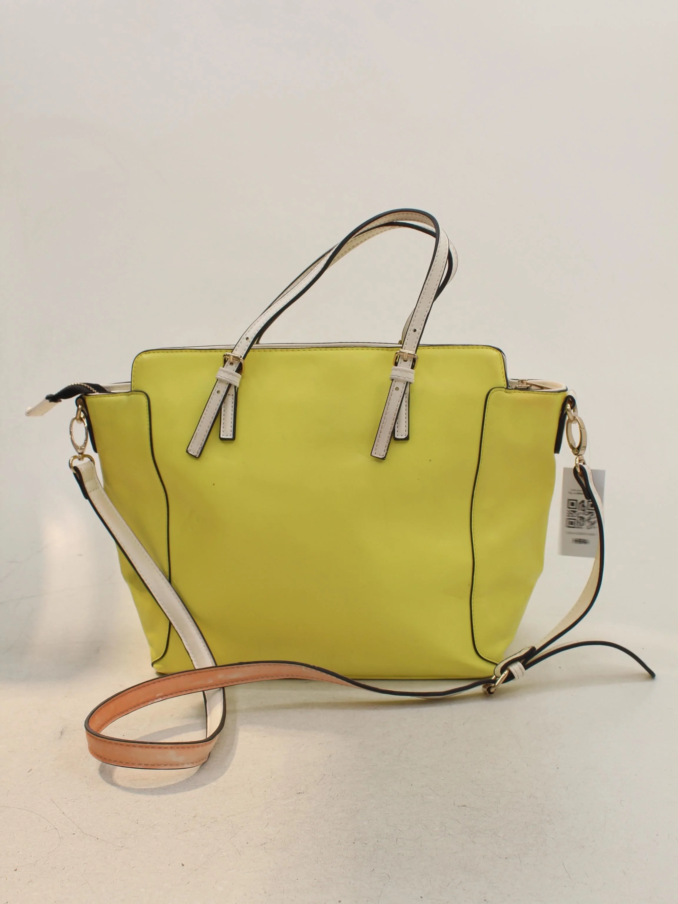 Benetton Women's Bag Yellow Faux Leather with Polyester Tote - Image 2
