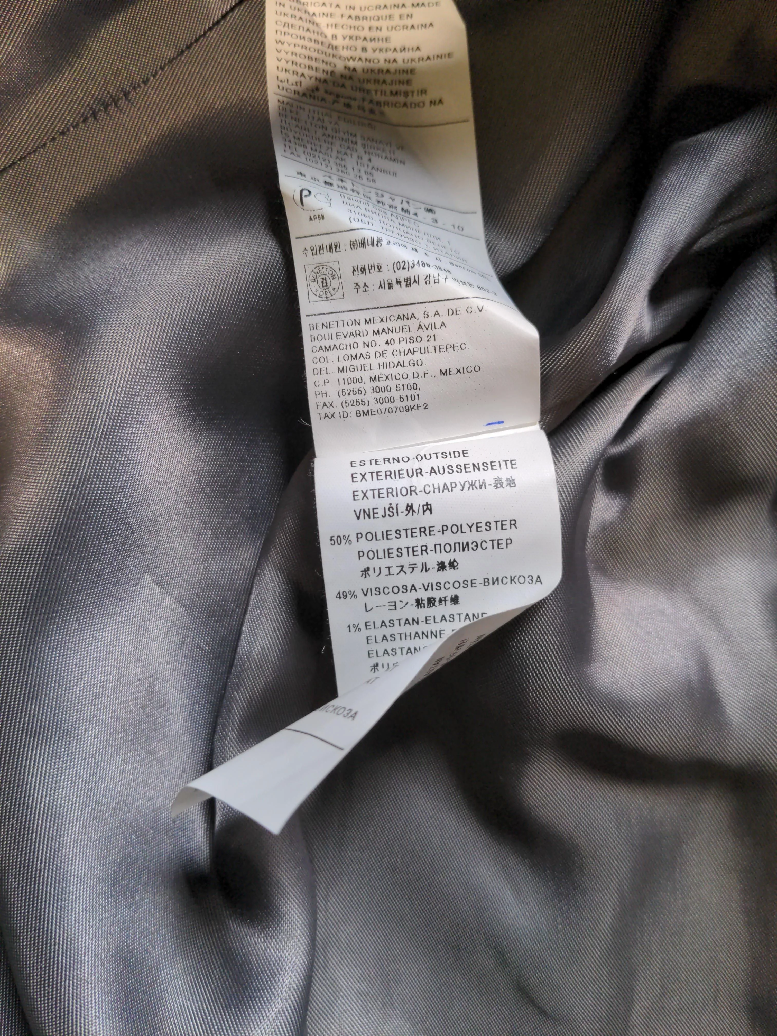Benetton Women's Blazer M Grey Polyester with Viscose, Elastane Overcoat - Image 6