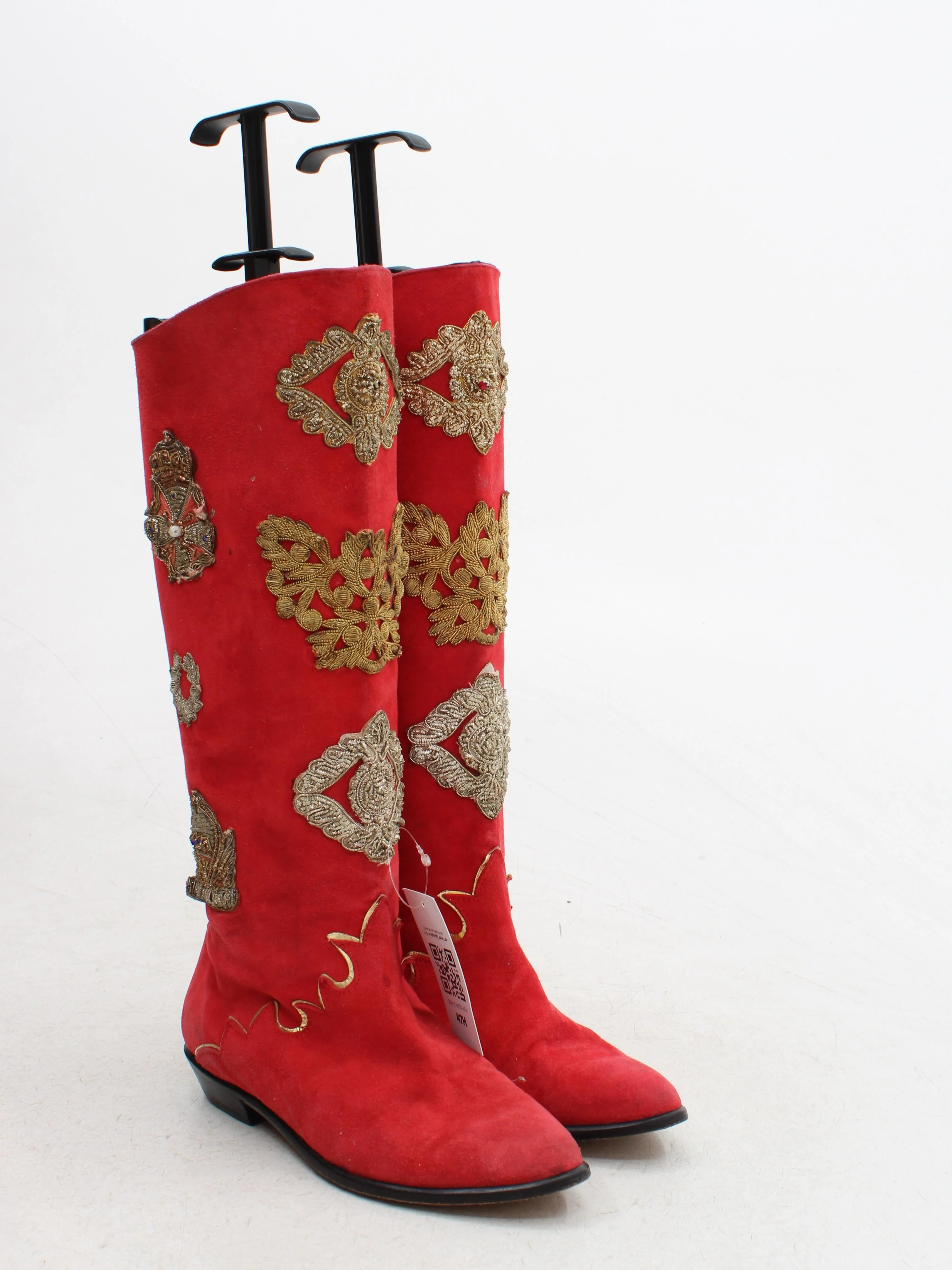 Beverly Feldman Women's Boots UK 5 Red 100% Suede Riding Boot - Image 4