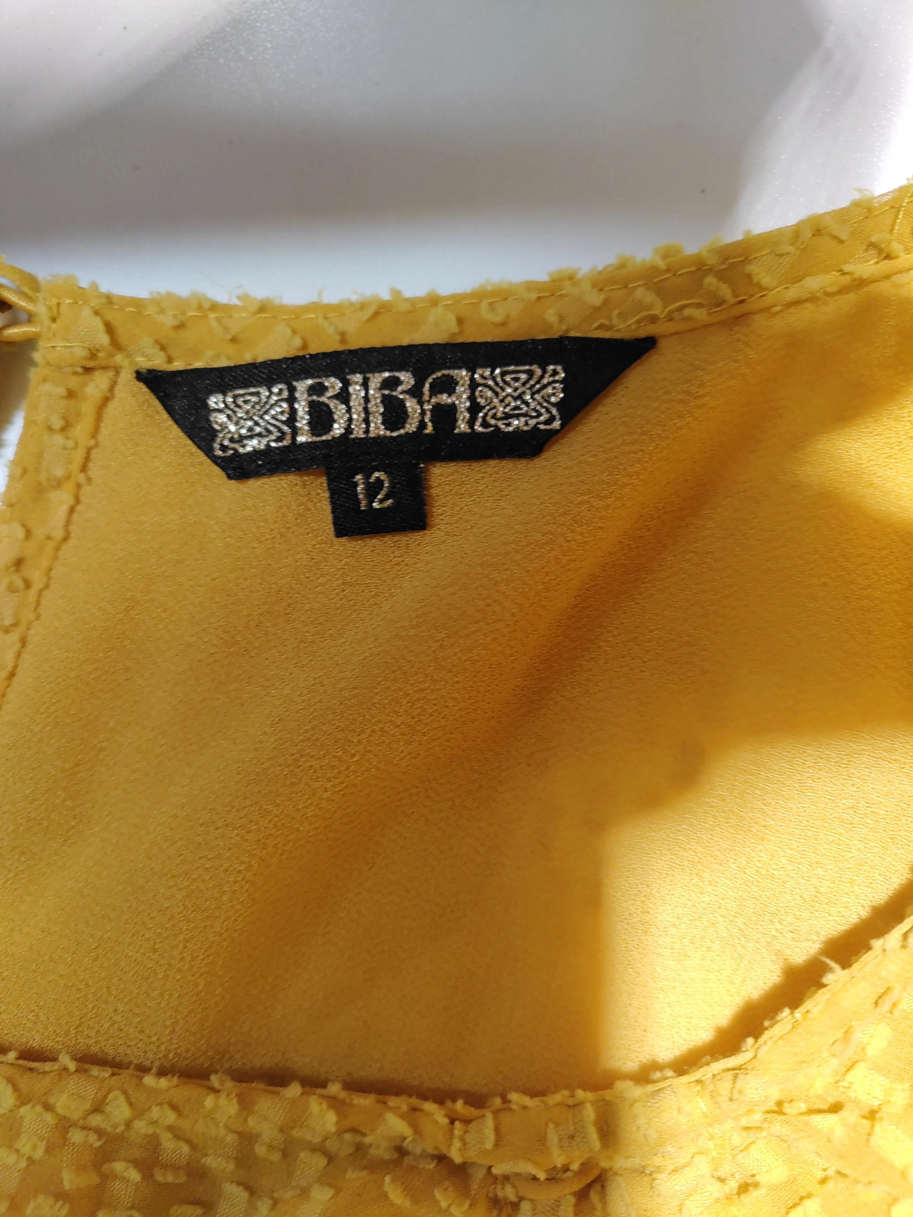 BIBA Women's Top M Yellow 100% Polyester Long Sleeve Round Neck Basic - Image 5