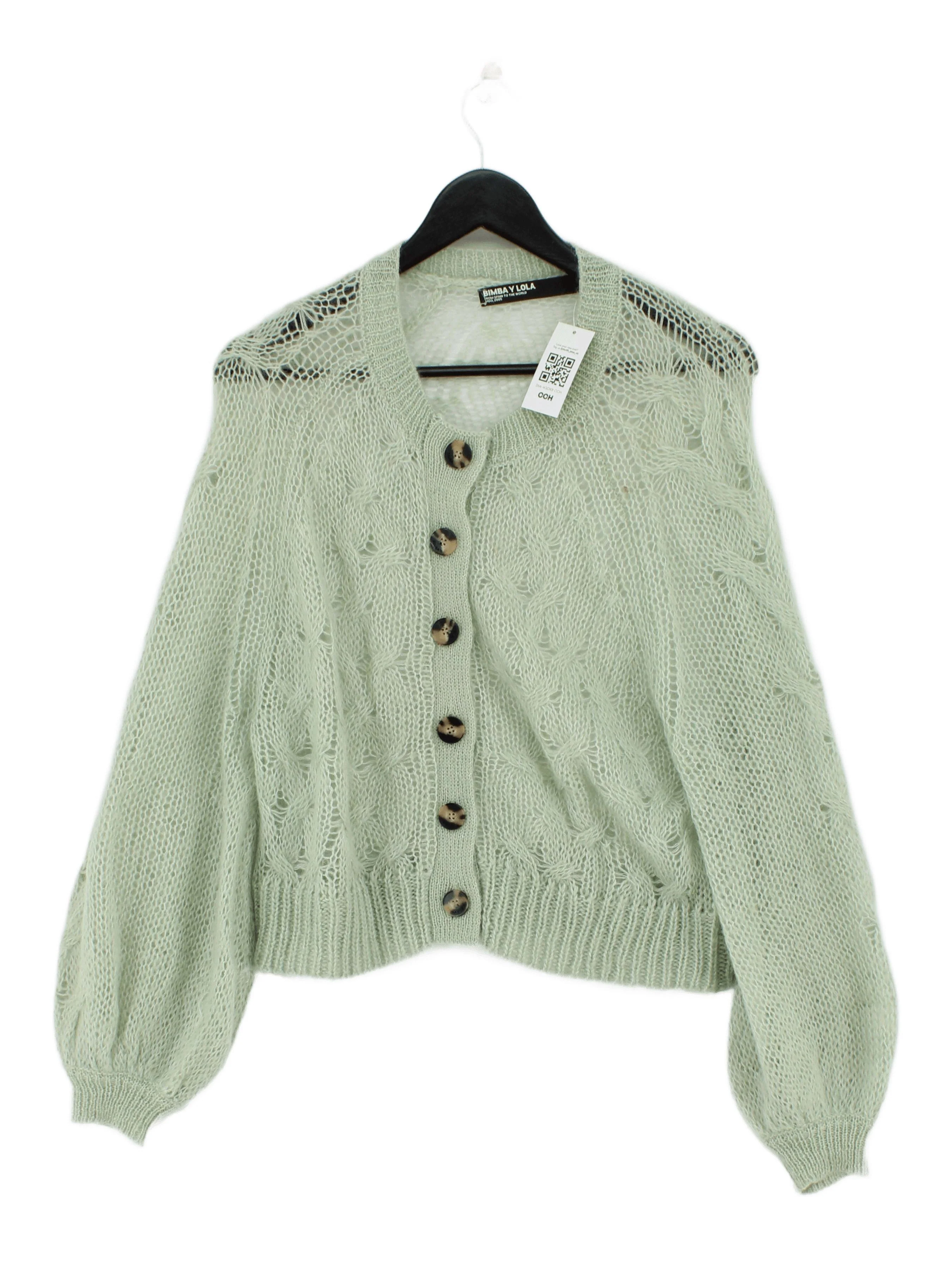 Bimba Y Lola Women's Cardigan M Green 100% Other Round Neck Cardigan