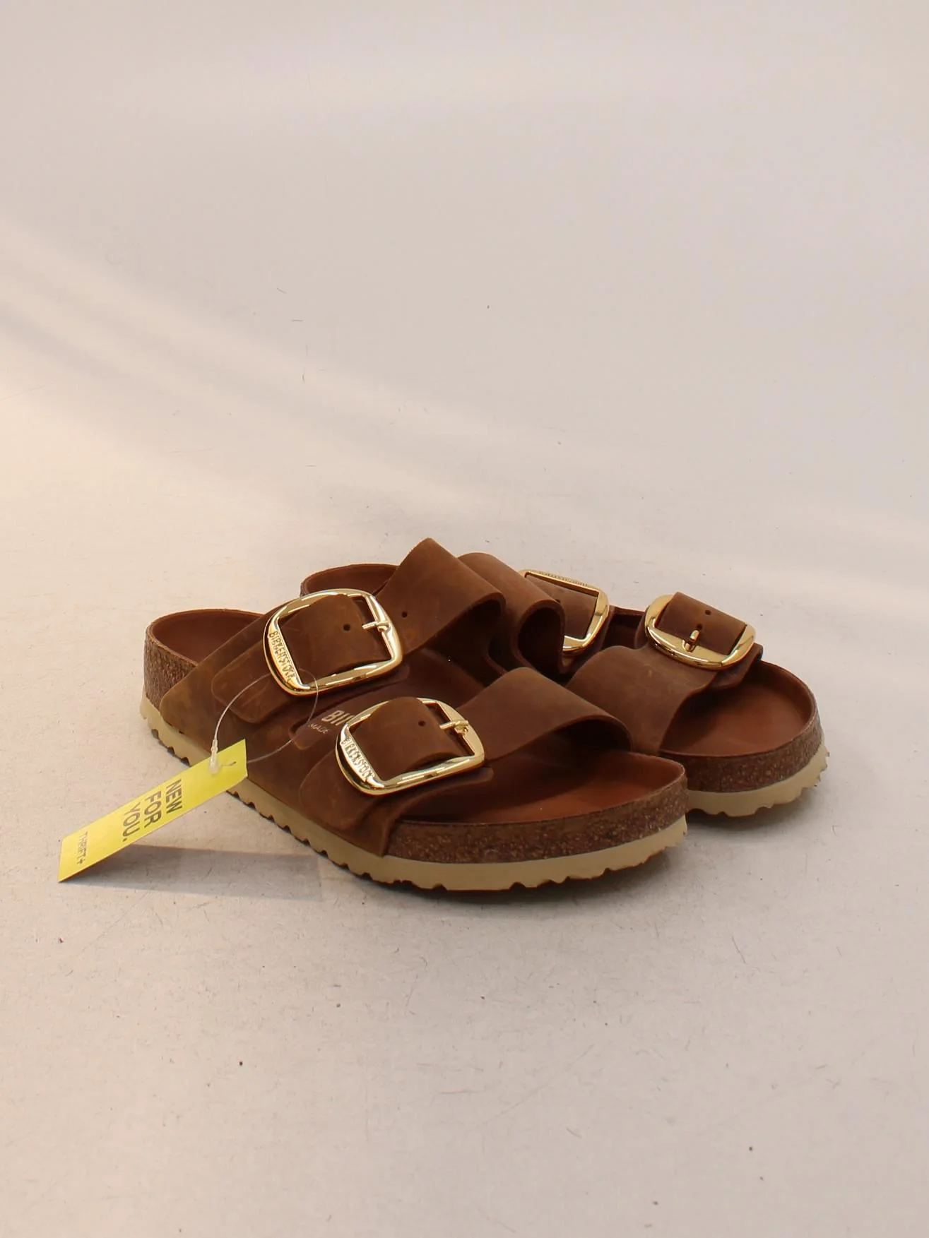 Birkenstock Women's Sandals UK 4 Brown 100% Leather Slider - Image 4