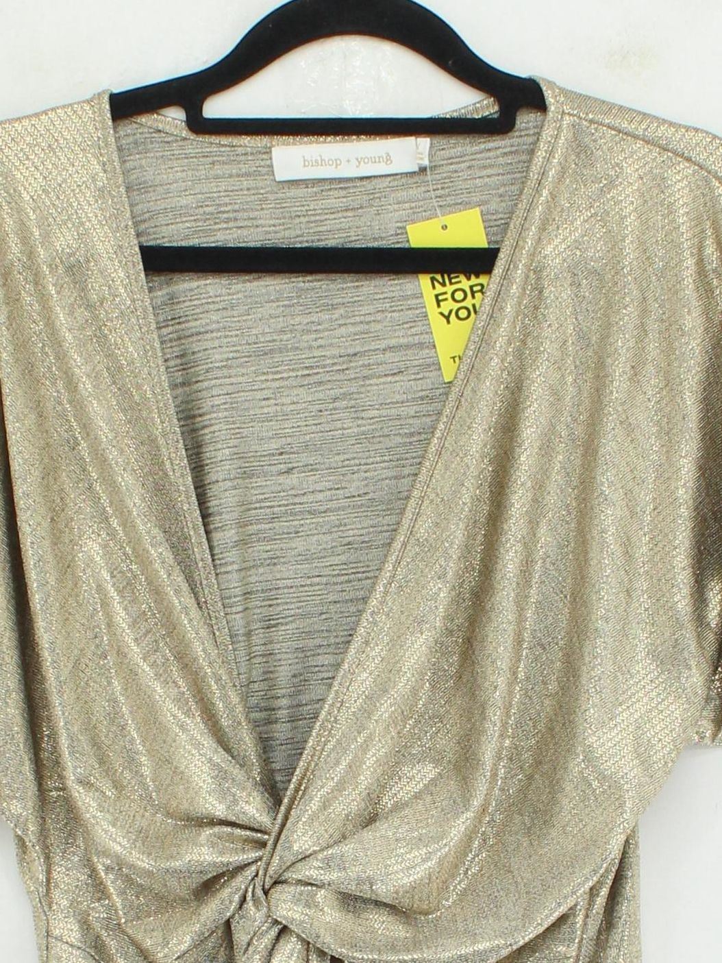 Bishop + Young Women's Top M Gold Polyester with Spandex Basic - Image 3