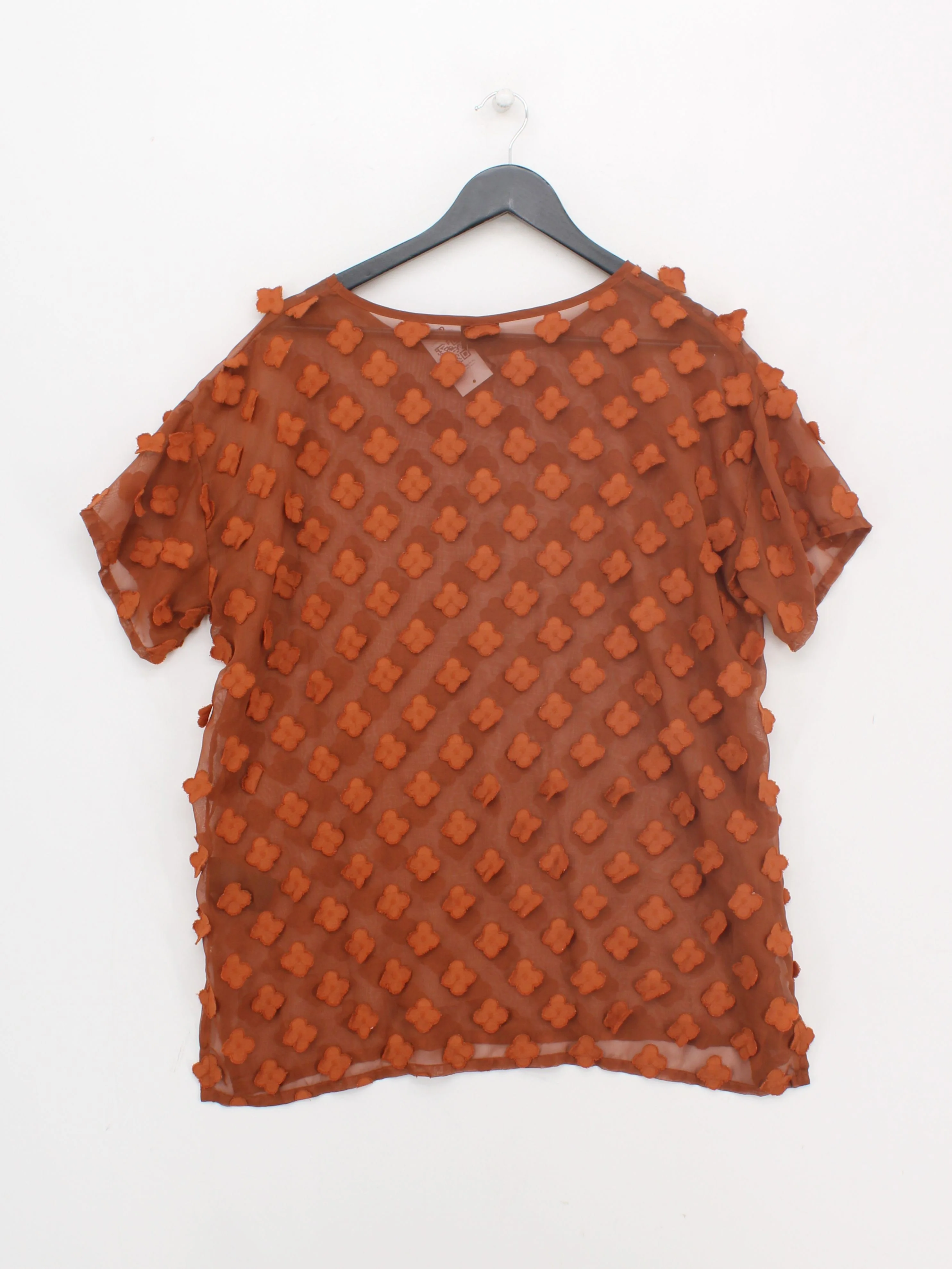 Bitte Kai Rand Women's Top L Brown 100% Polyester Short Sleeve Round Neck Basic - Image 2