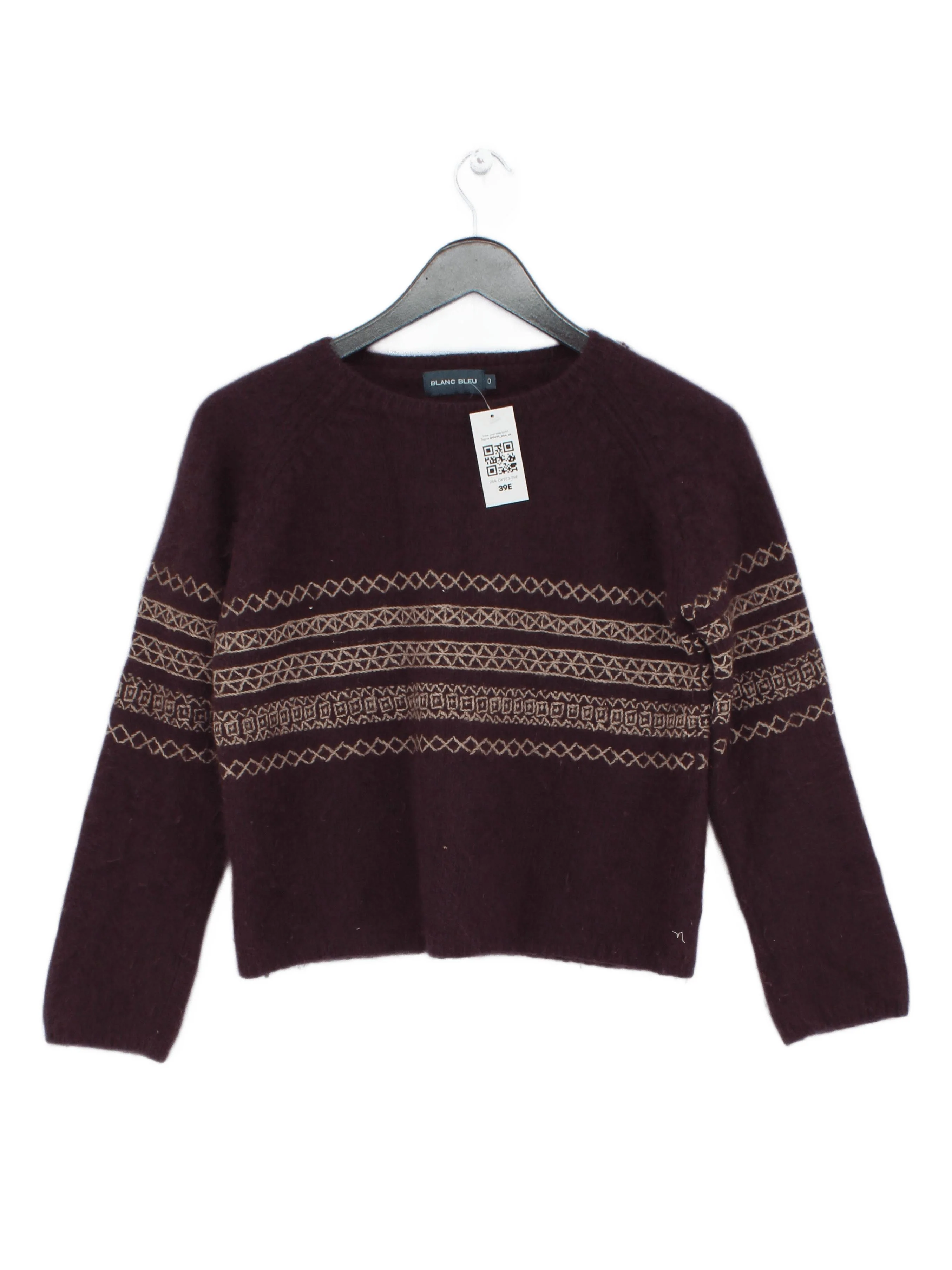 Blanc Bleu Women's Jumper UK 4 Purple Angora with Polyamide Pullover