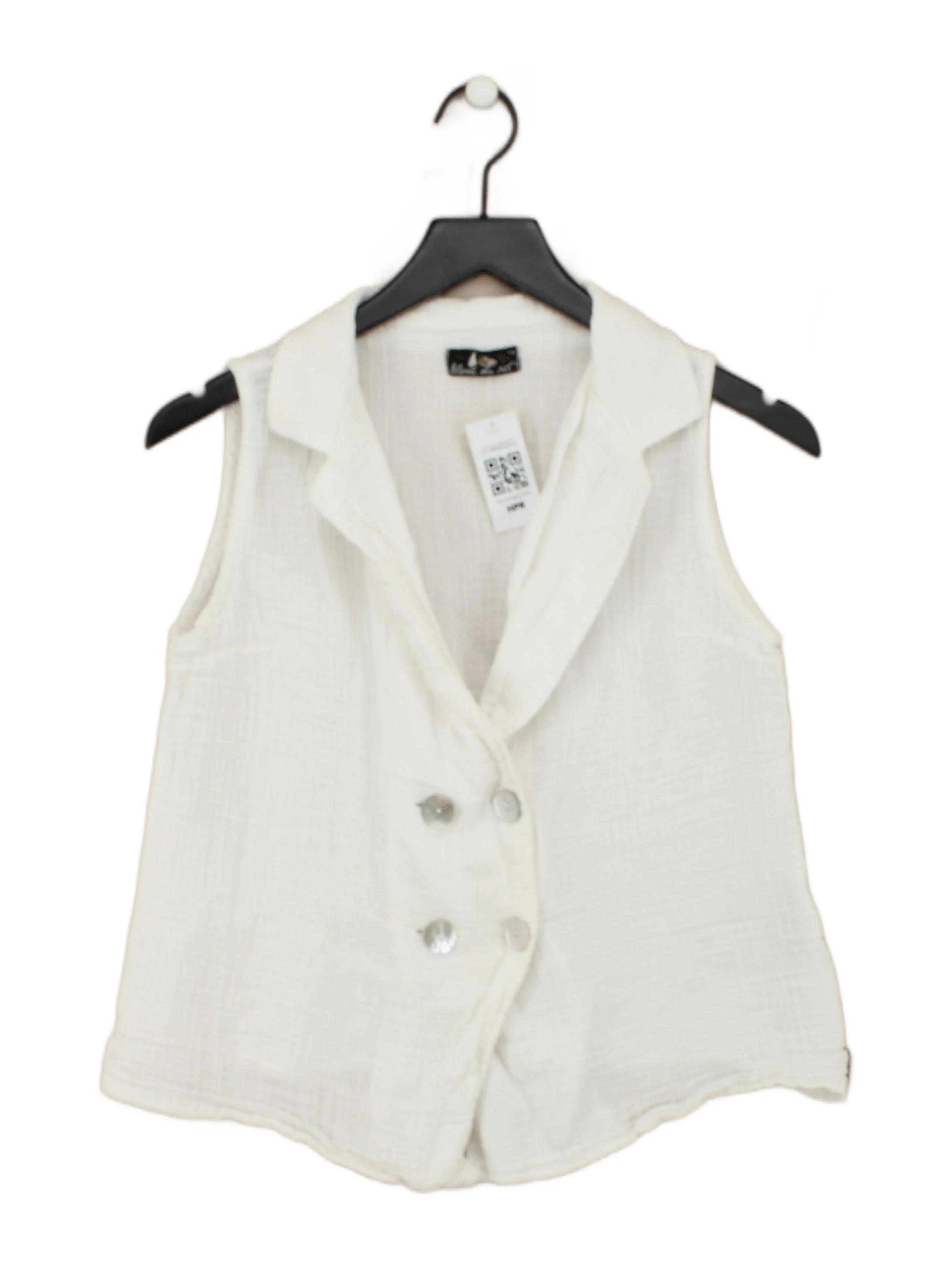 Blanc Du Nil Women's Coat UK 10 White 100% Cotton Overcoat