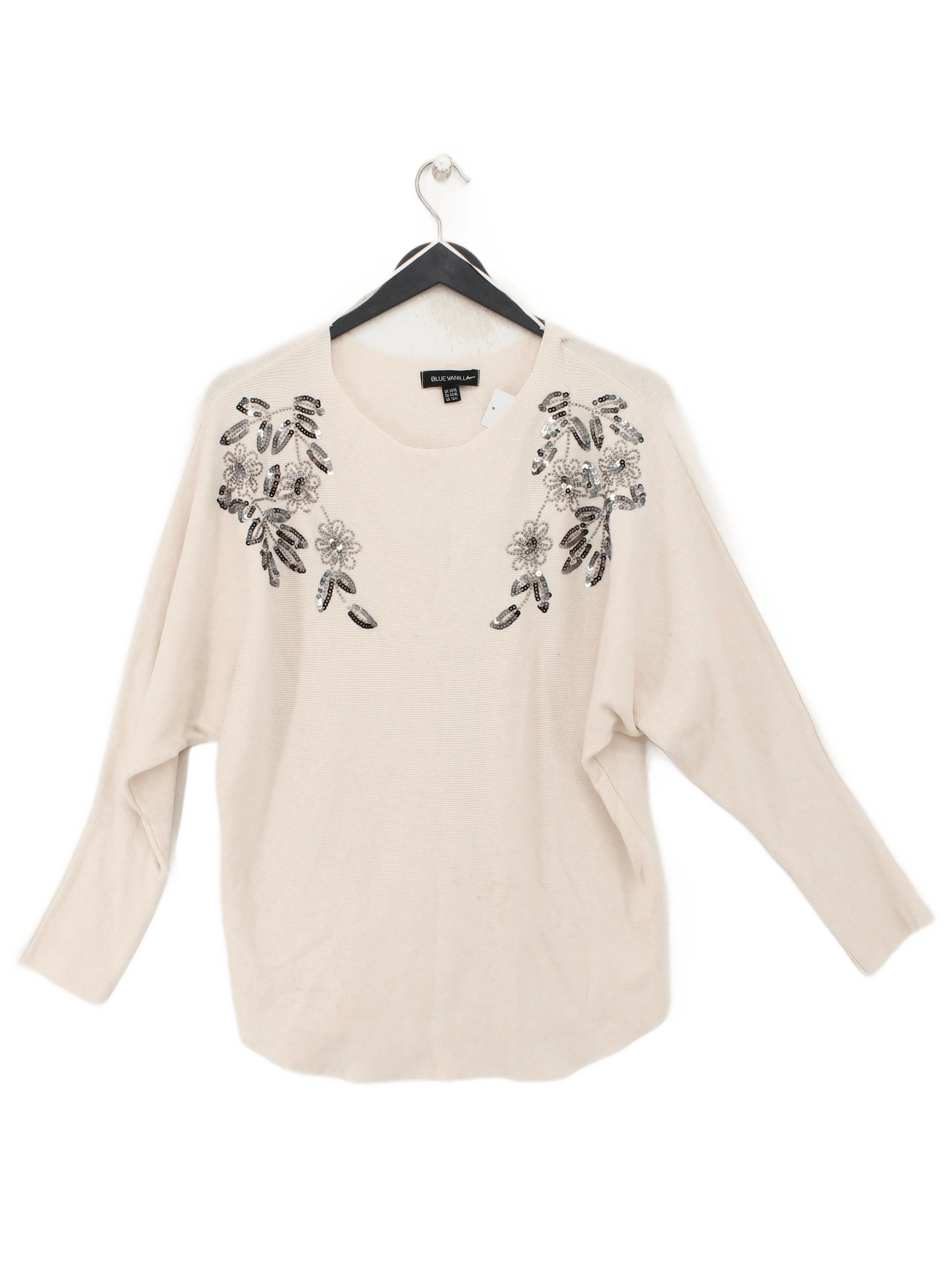 Blue Vanilla Women's Jumper UK 16 Cream Viscose with Polyester, Nylon Pullover