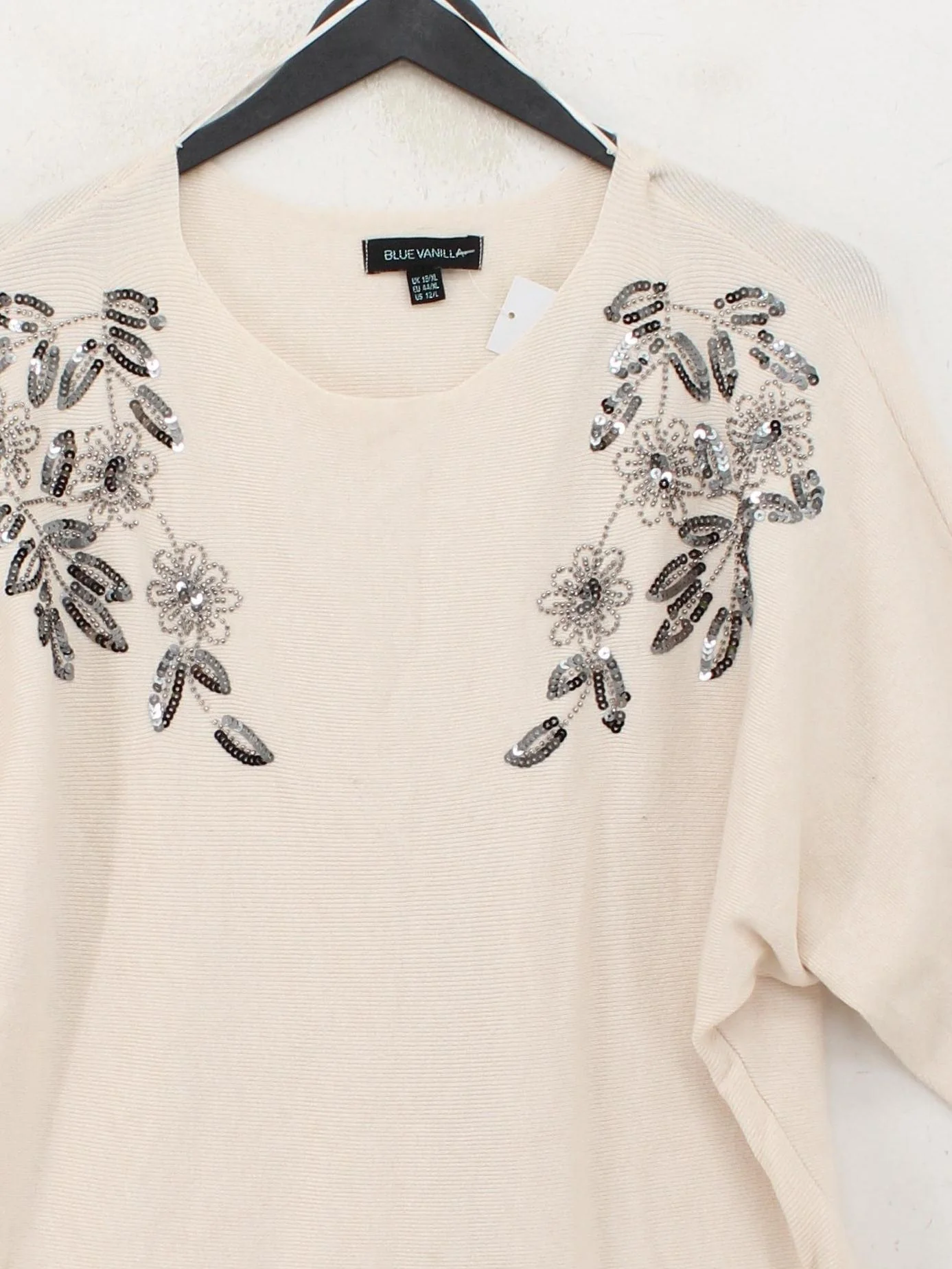 Blue Vanilla Women's Jumper UK 16 Cream Viscose with Polyester, Nylon Pullover - Image 3