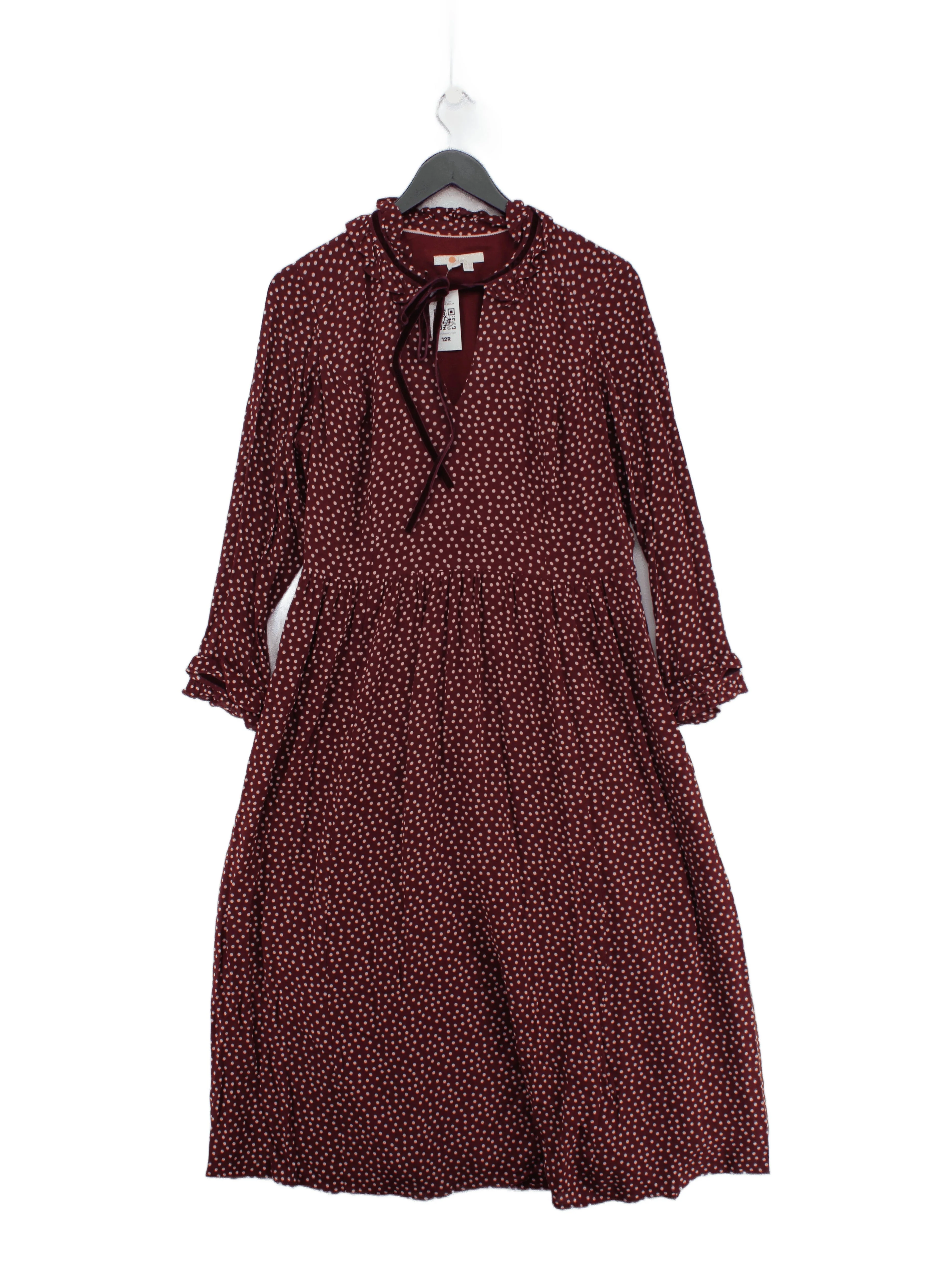 Boden A-Line Midi Dress UK12 in Red
