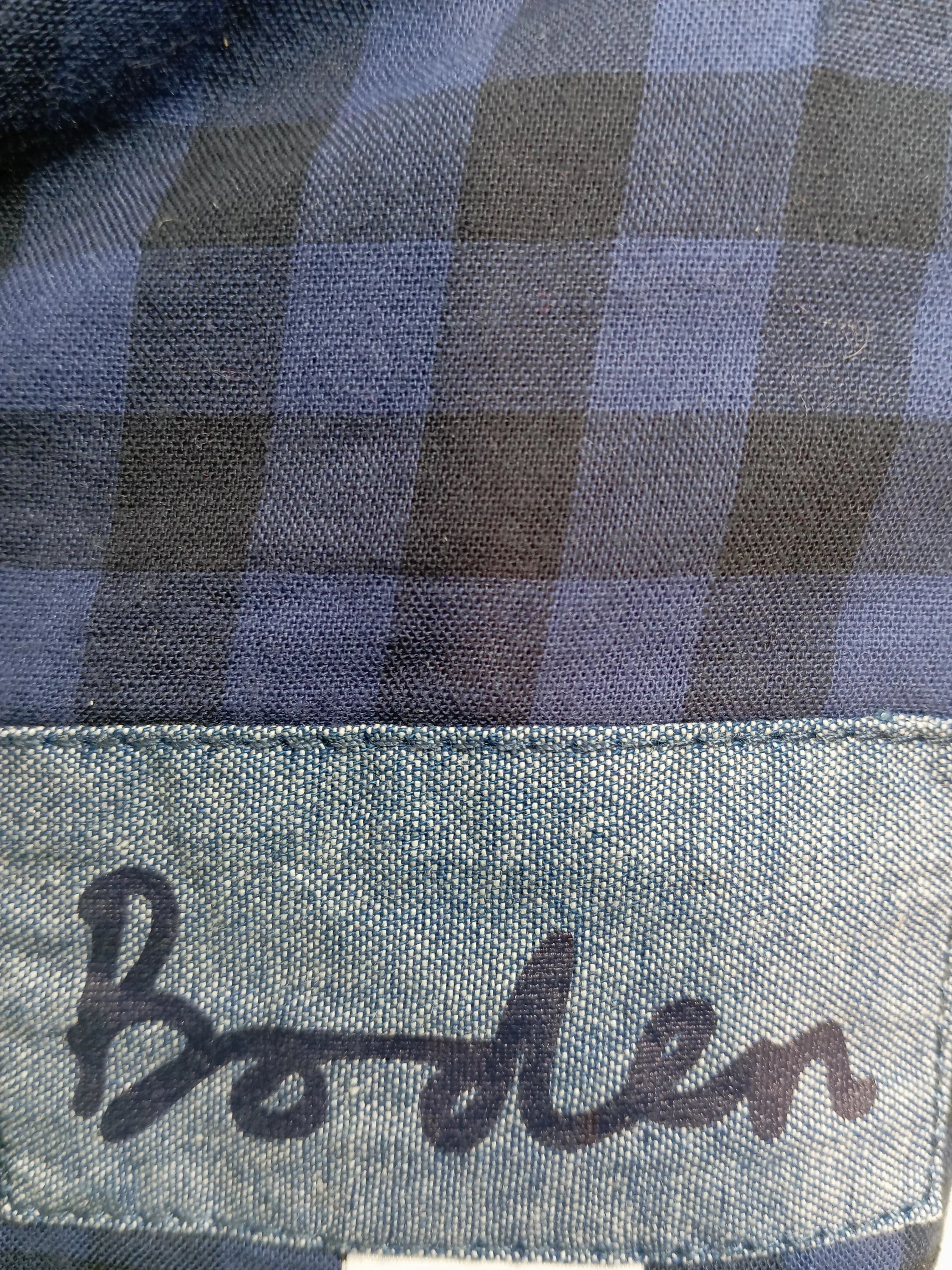 Boden Men's Scarf Blue Checkered 100% Cotton Scarf - Image 5