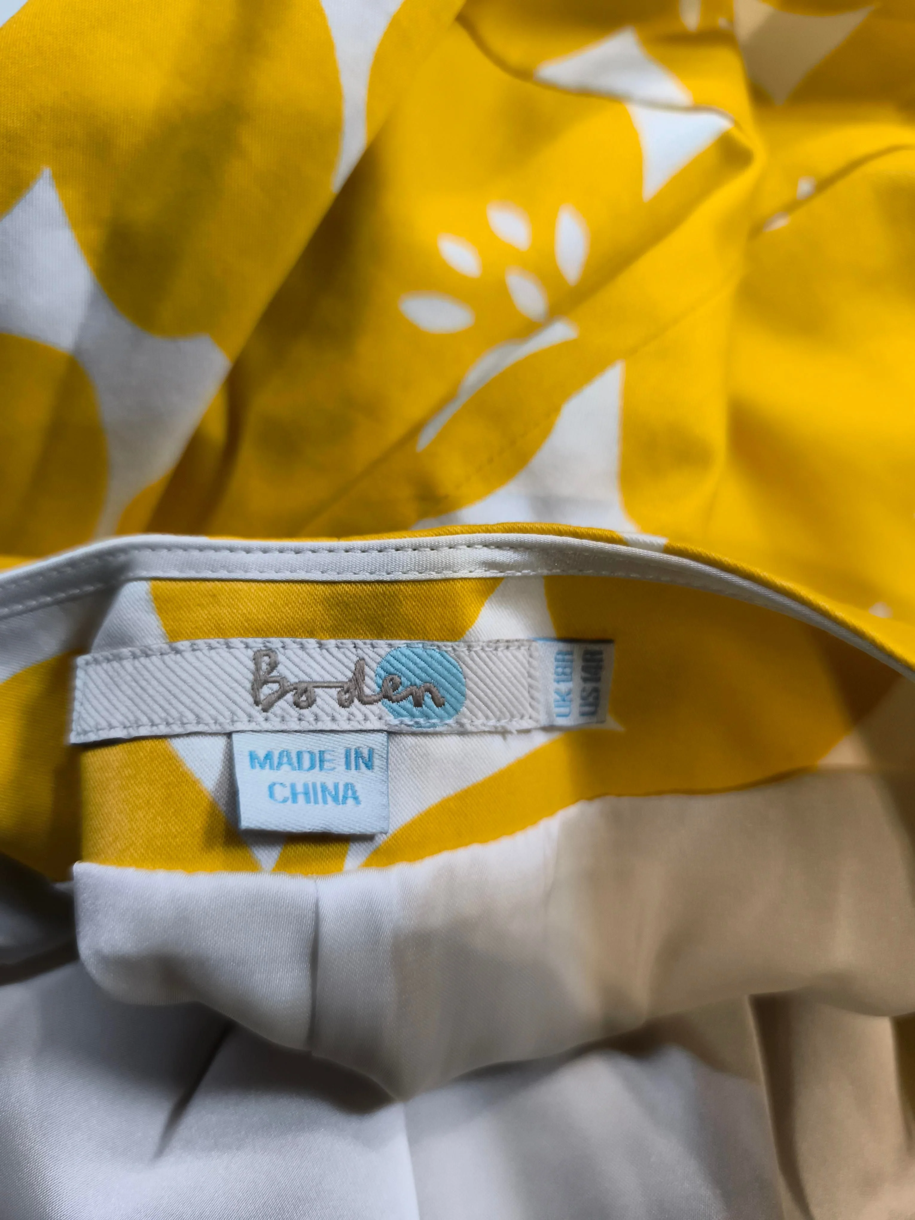 Boden Skater Mini Dress UK18 in Yellow - Image 5