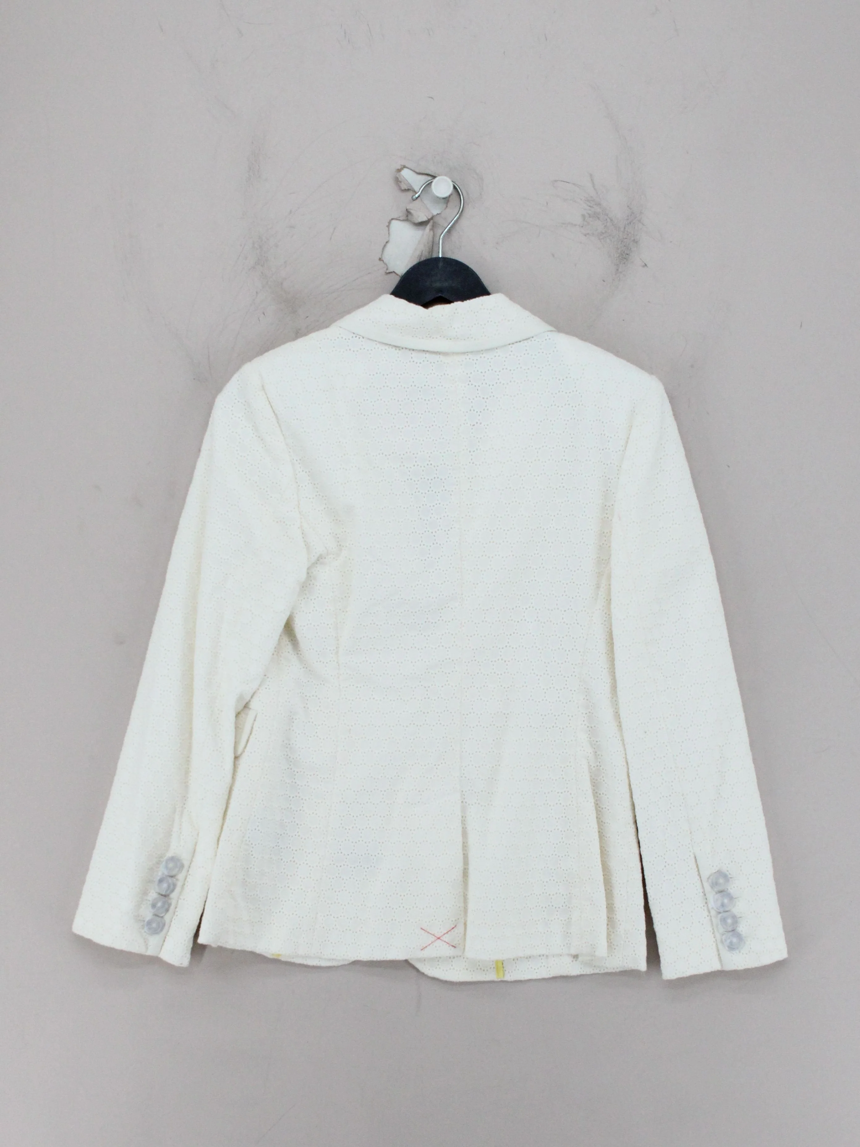 Boden Women's Blazer UK 10 Cream Cotton with Polyester Overcoat - Image 2