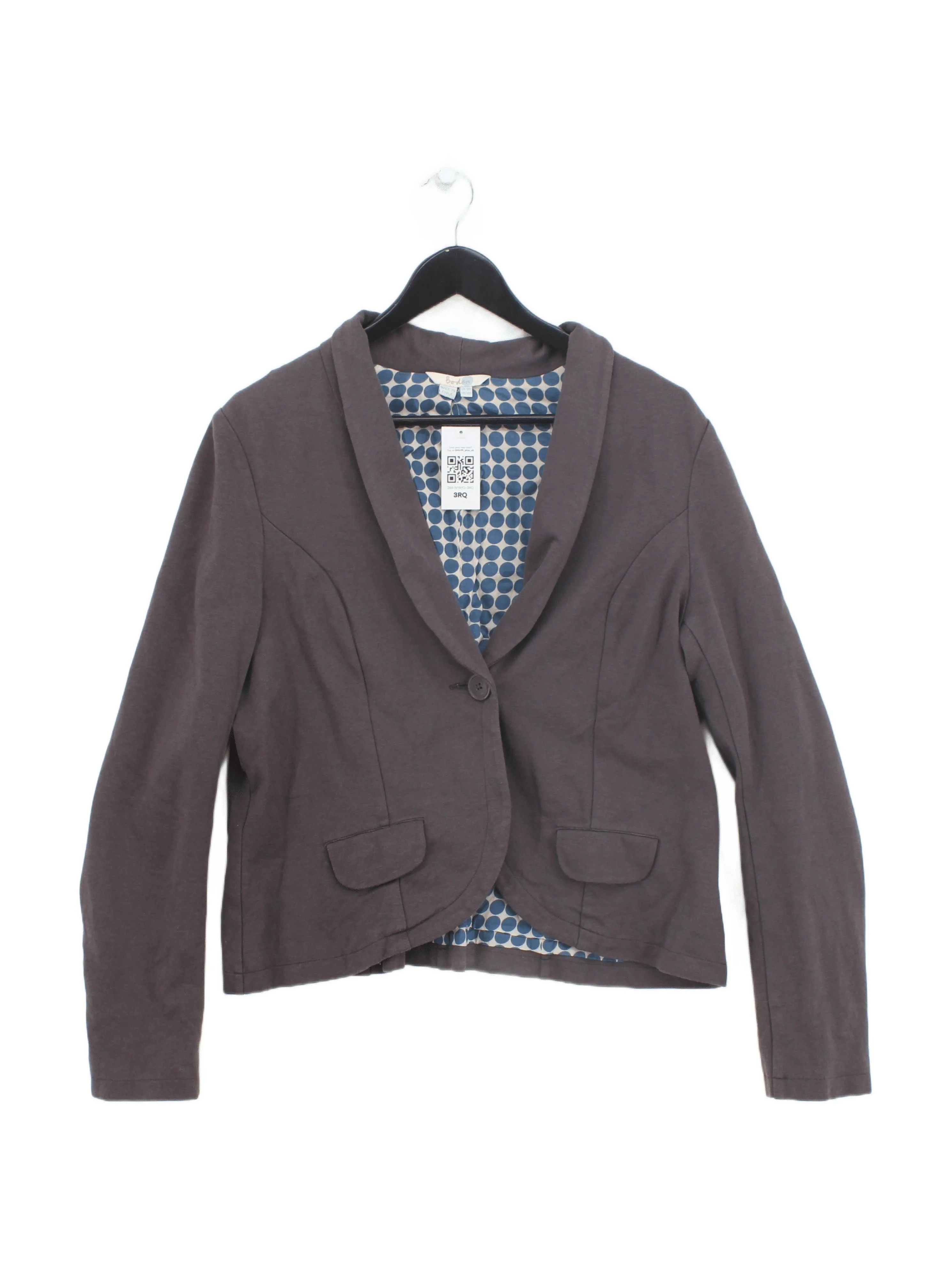 Boden Women's Blazer UK 18 Grey Cotton