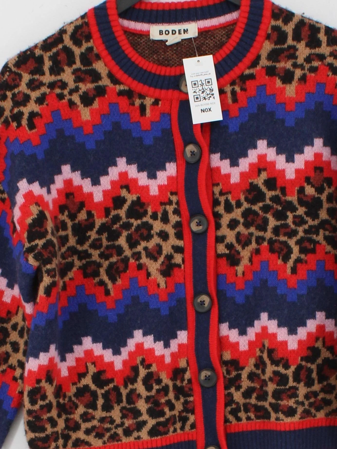 Boden Women's Cardigan M Multi Polyamide with Wool, Cotton Round Neck Cardigan - Image 3