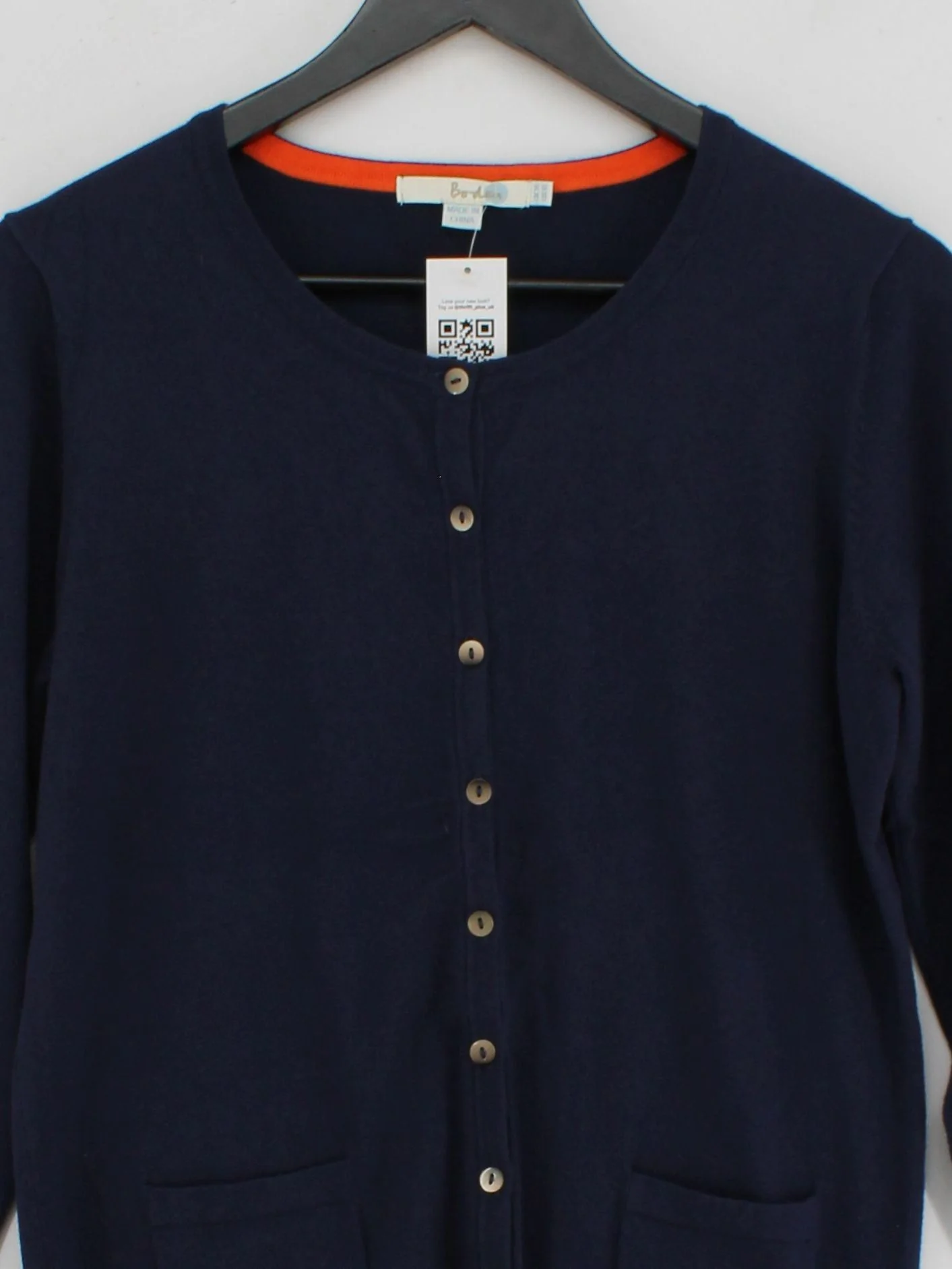 Boden Women's Cardigan UK 14 Blue Cotton with Nylon, Elastane Cardigan - Image 3