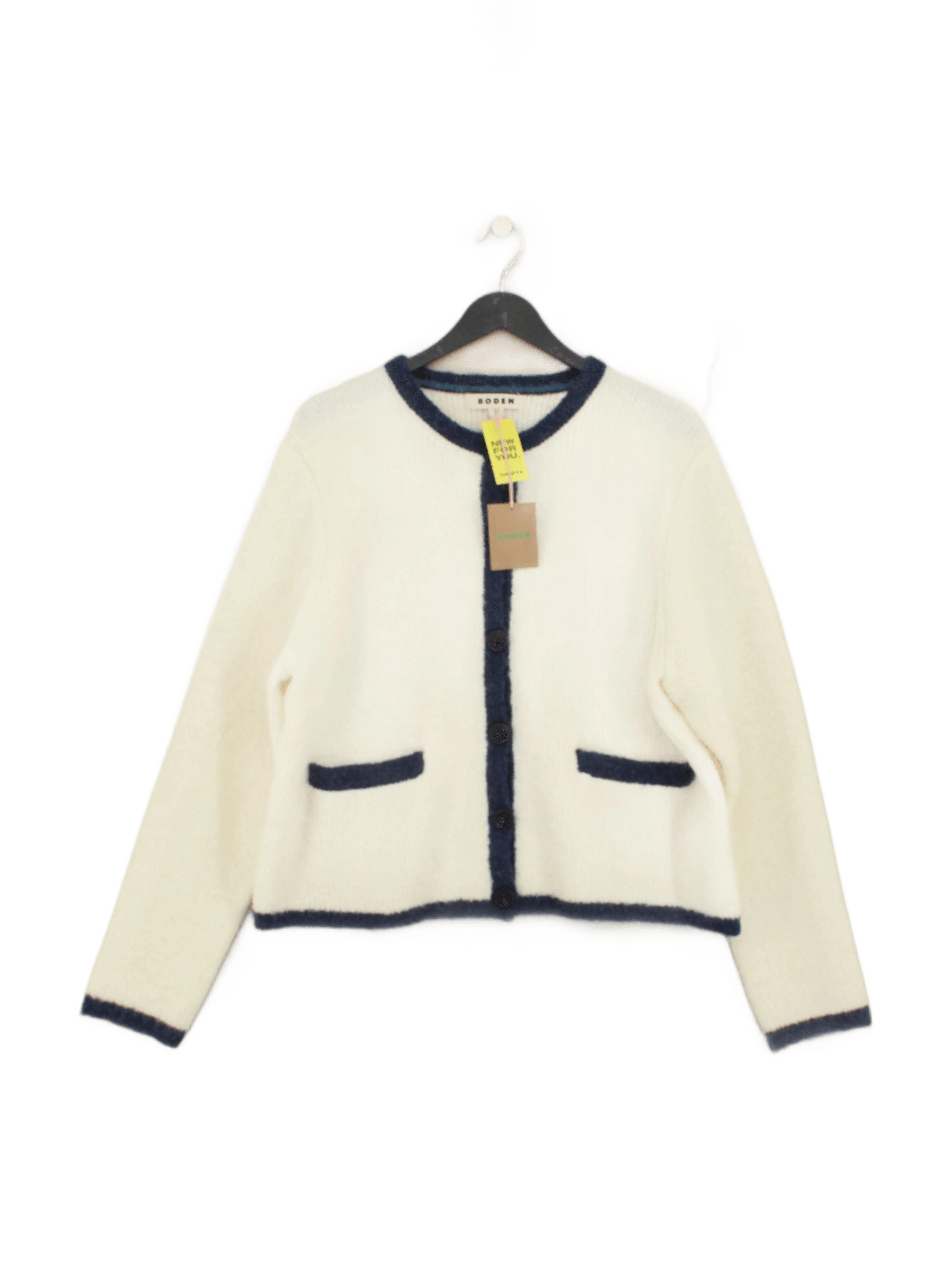Boden Women's Cardigan UK 18 Cream Wool
