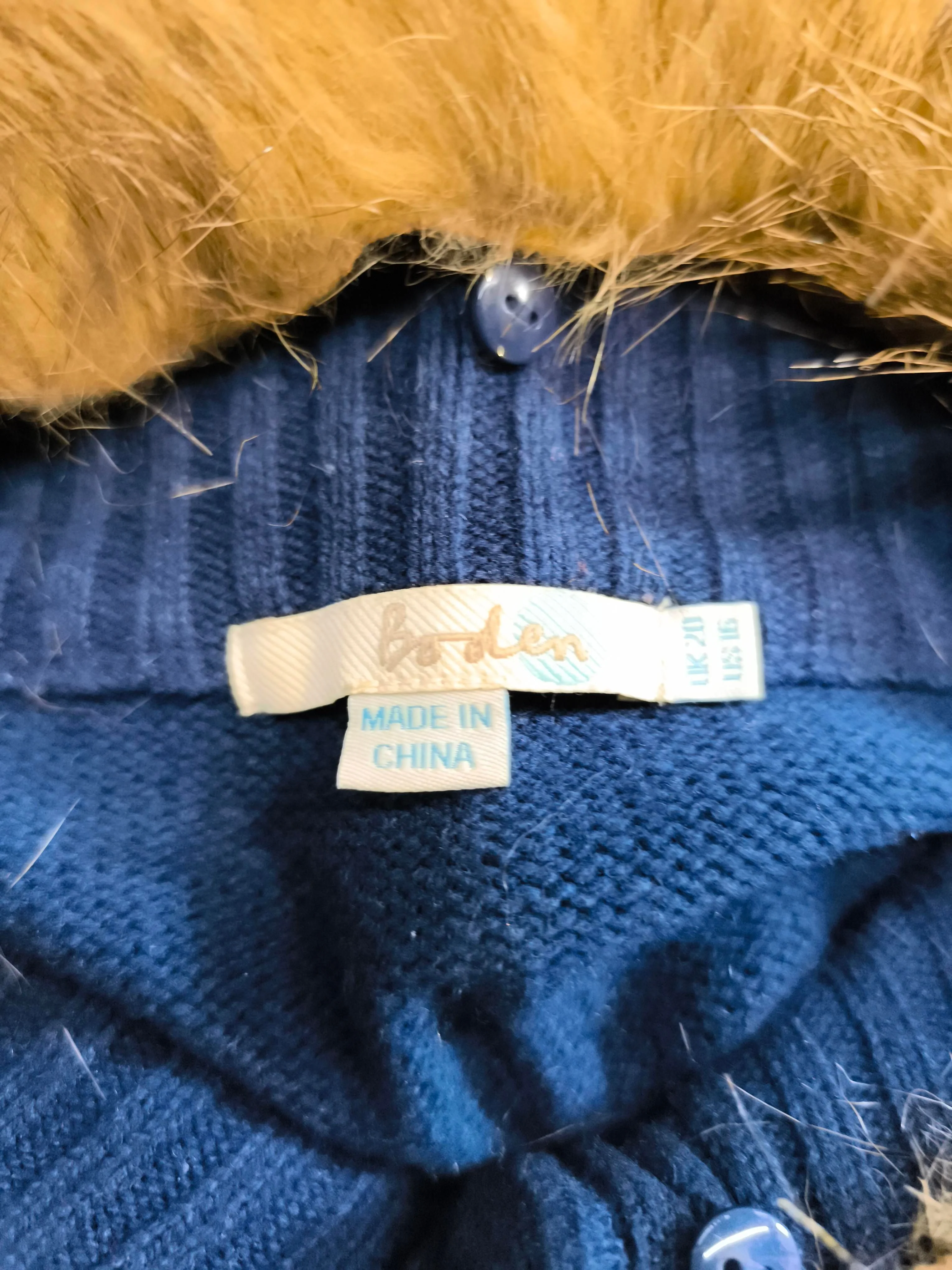 Boden Women's Coat UK 20 Blue Wool with Nylon Overcoat - Image 6