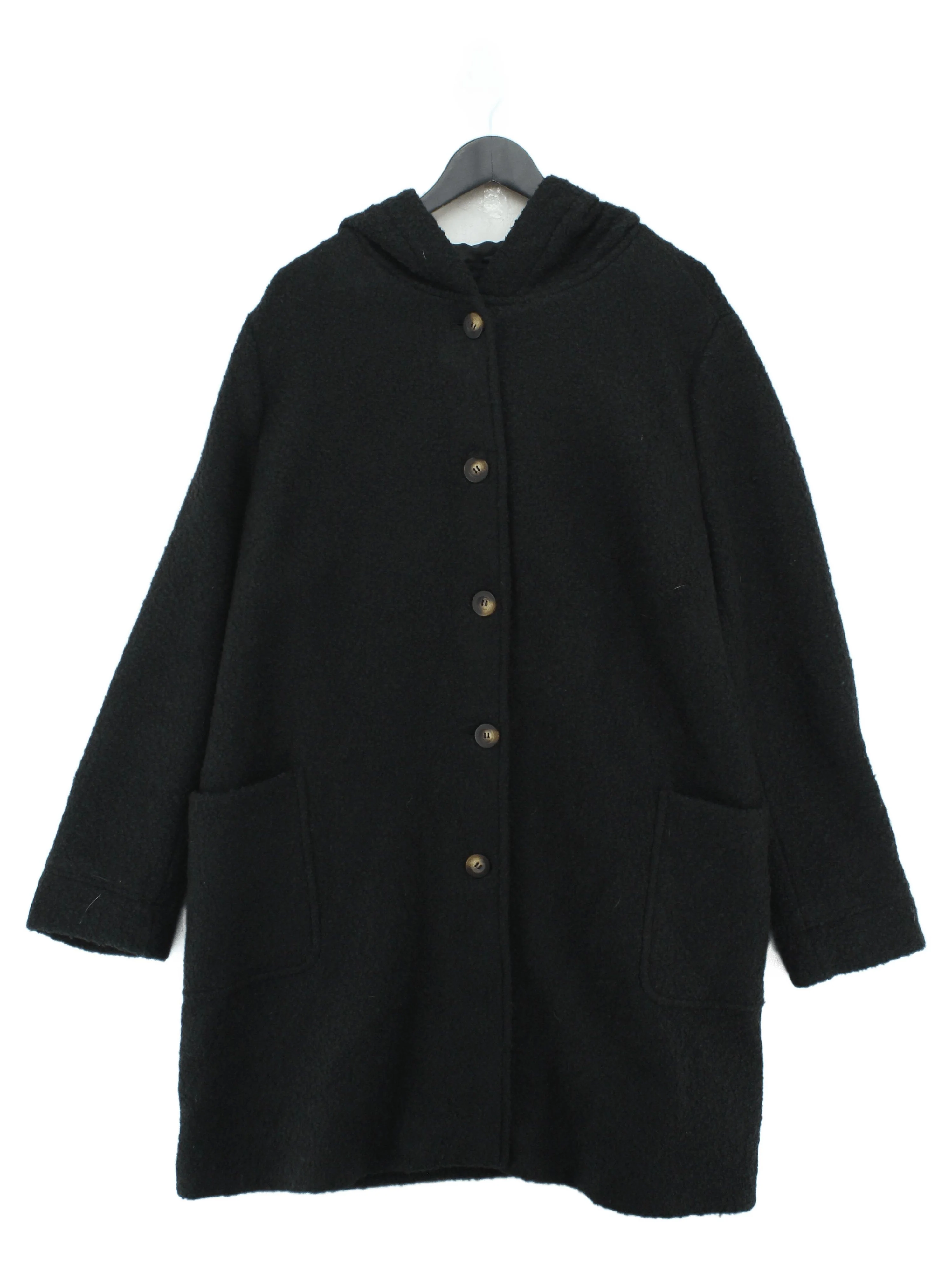 Boden Women's Coat UK 22 Black Acrylic with Wool, Polyamide Overcoat