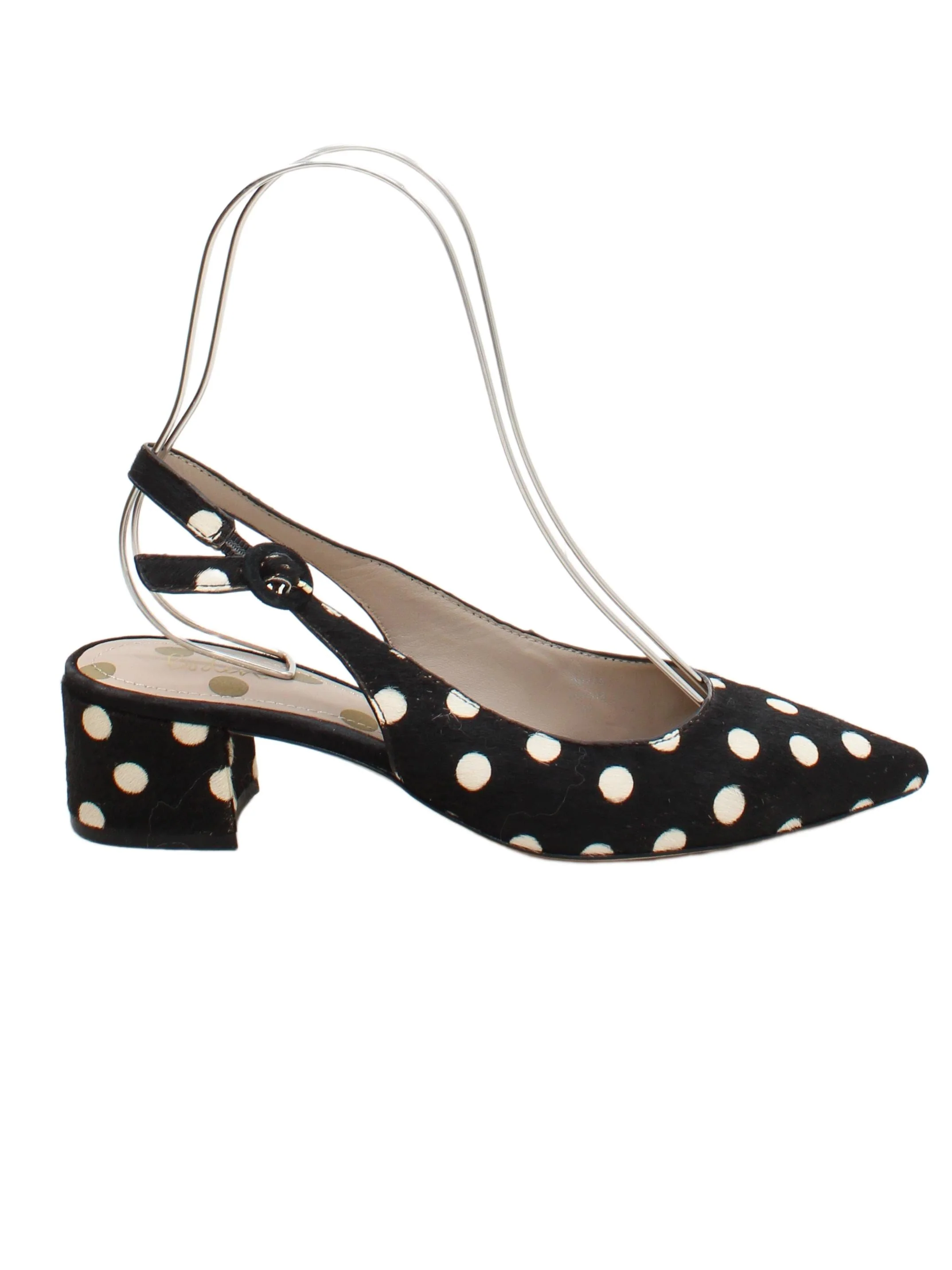 Boden Women's Heels UK 5 Black Polkadot 100% Animal Fur Court